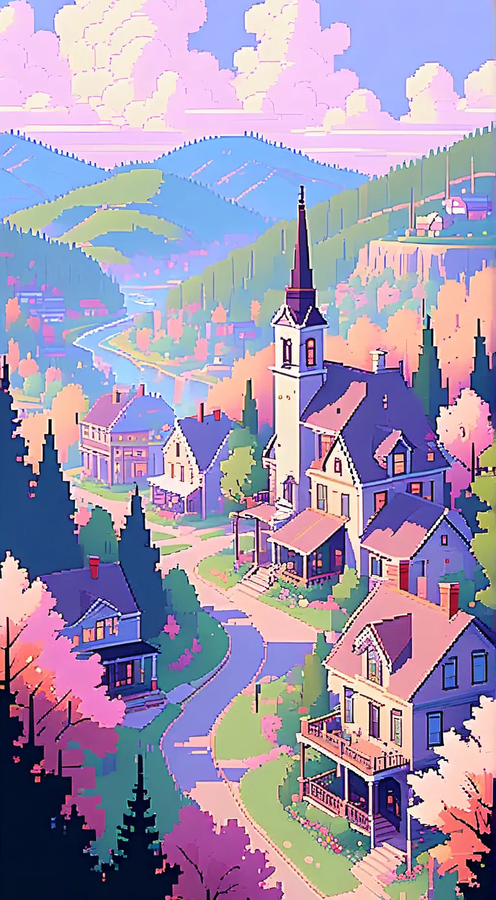 ai character: AutumnFalls *town* background