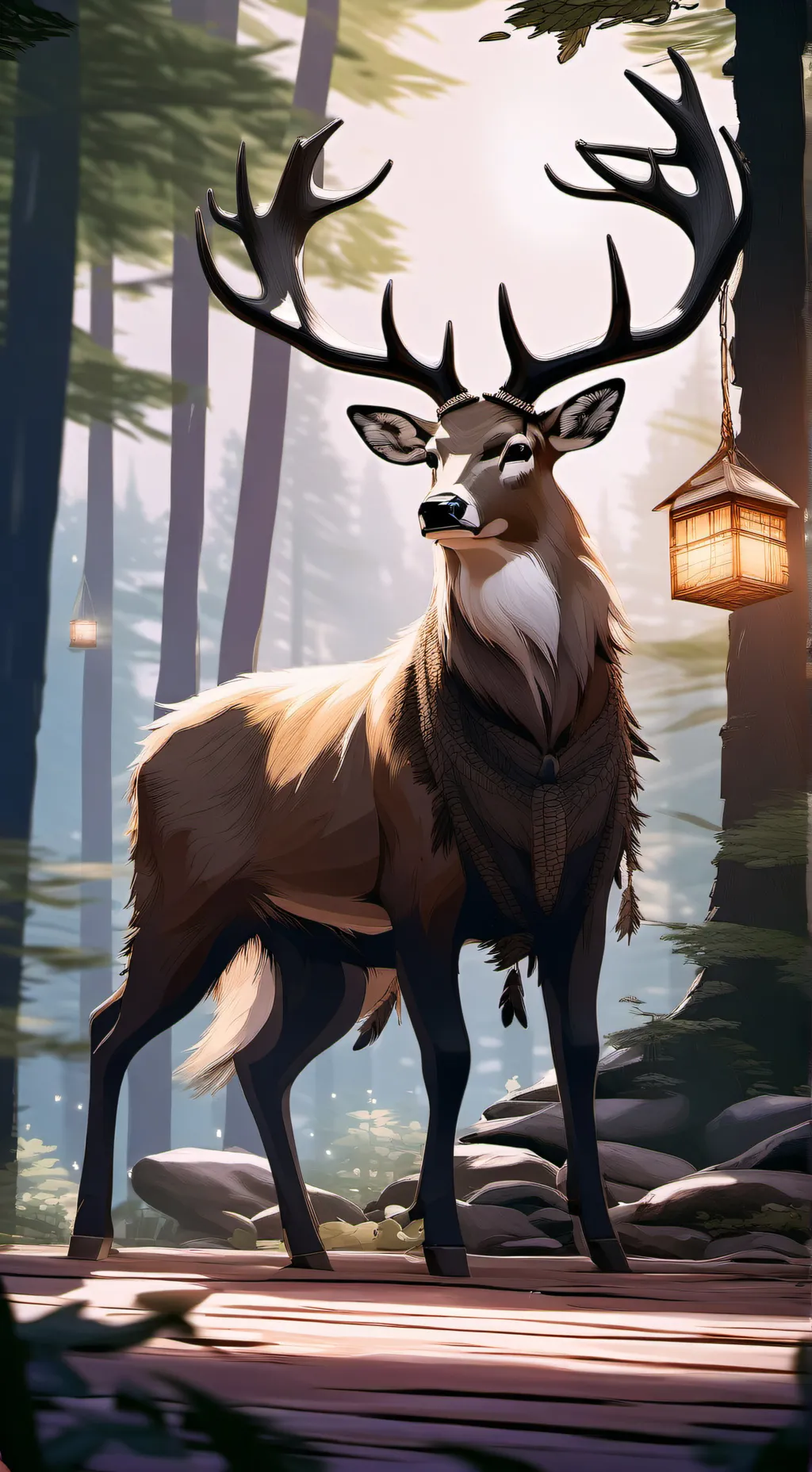 ai character: 99nightsinaforest background