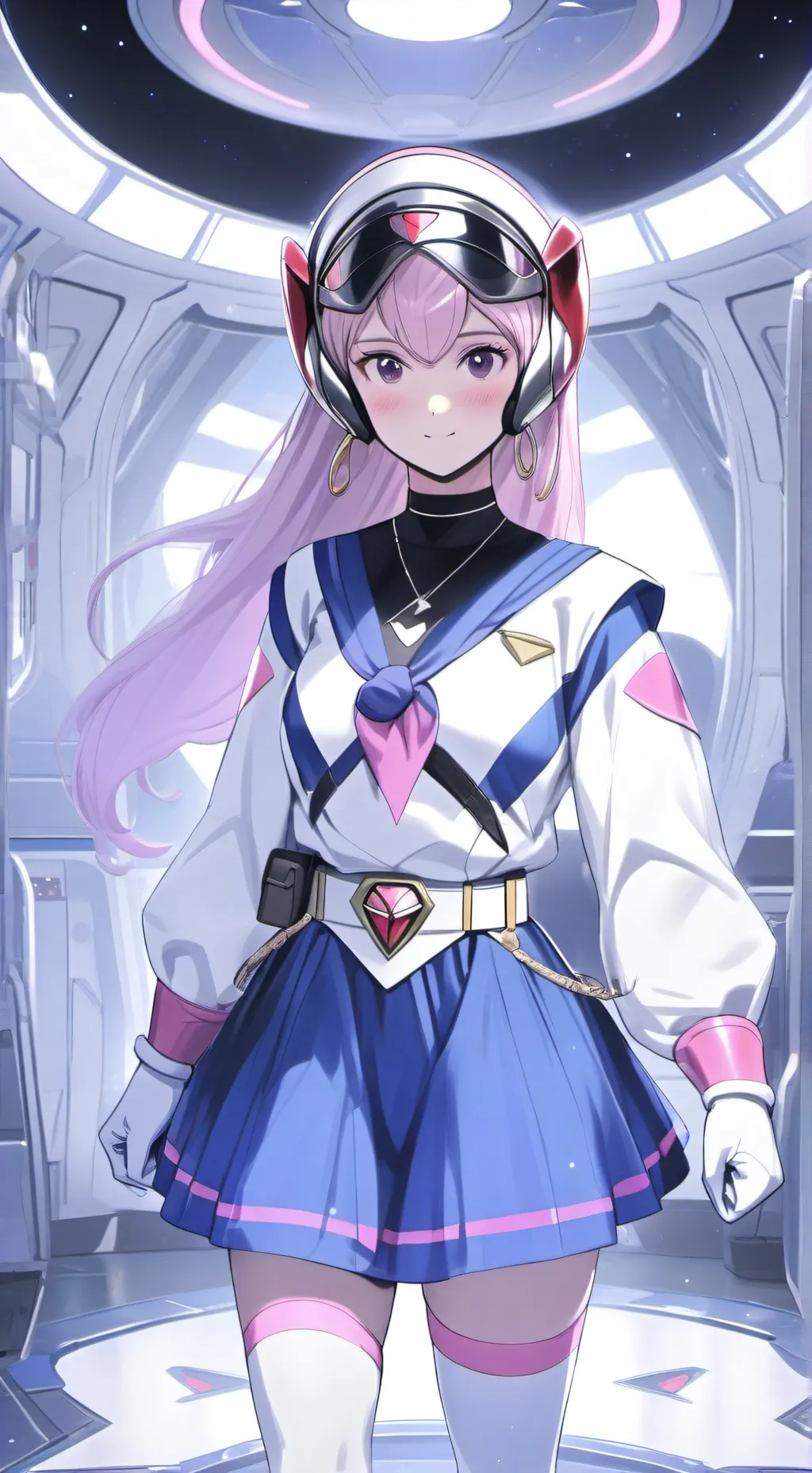 ai character: Pink Space Ranger  background