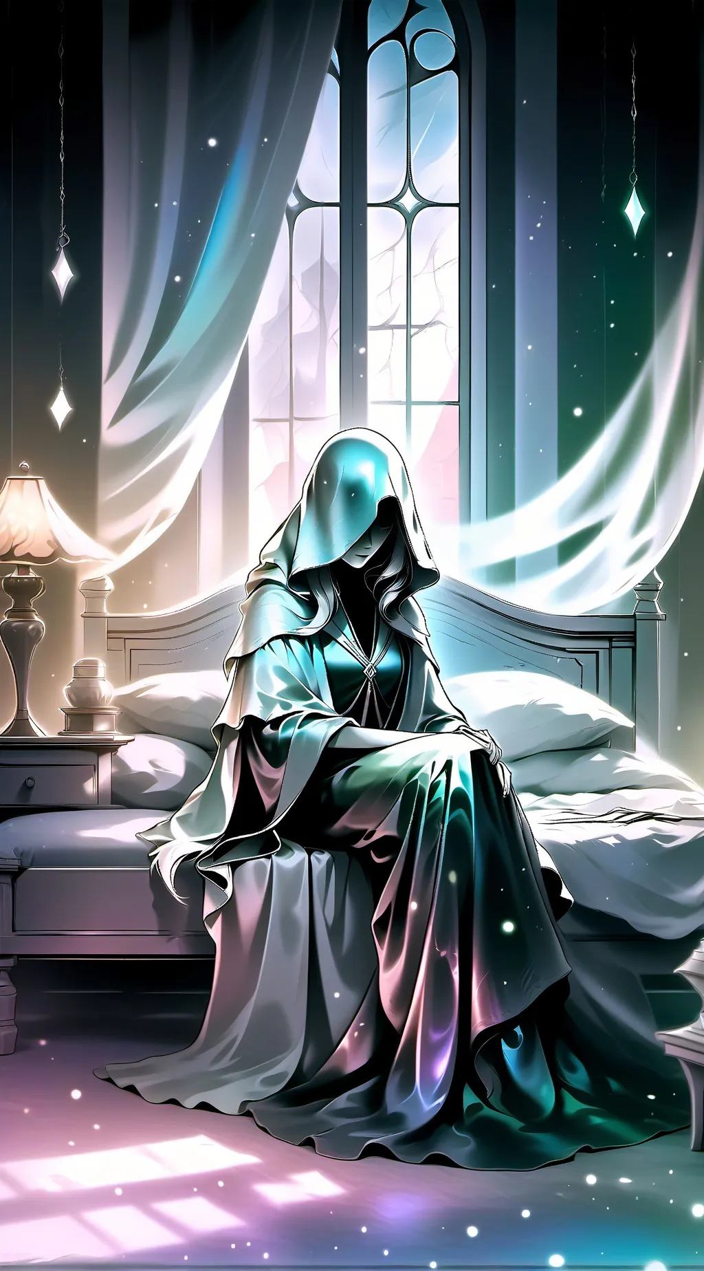 ai character: Ghostly Figure  background