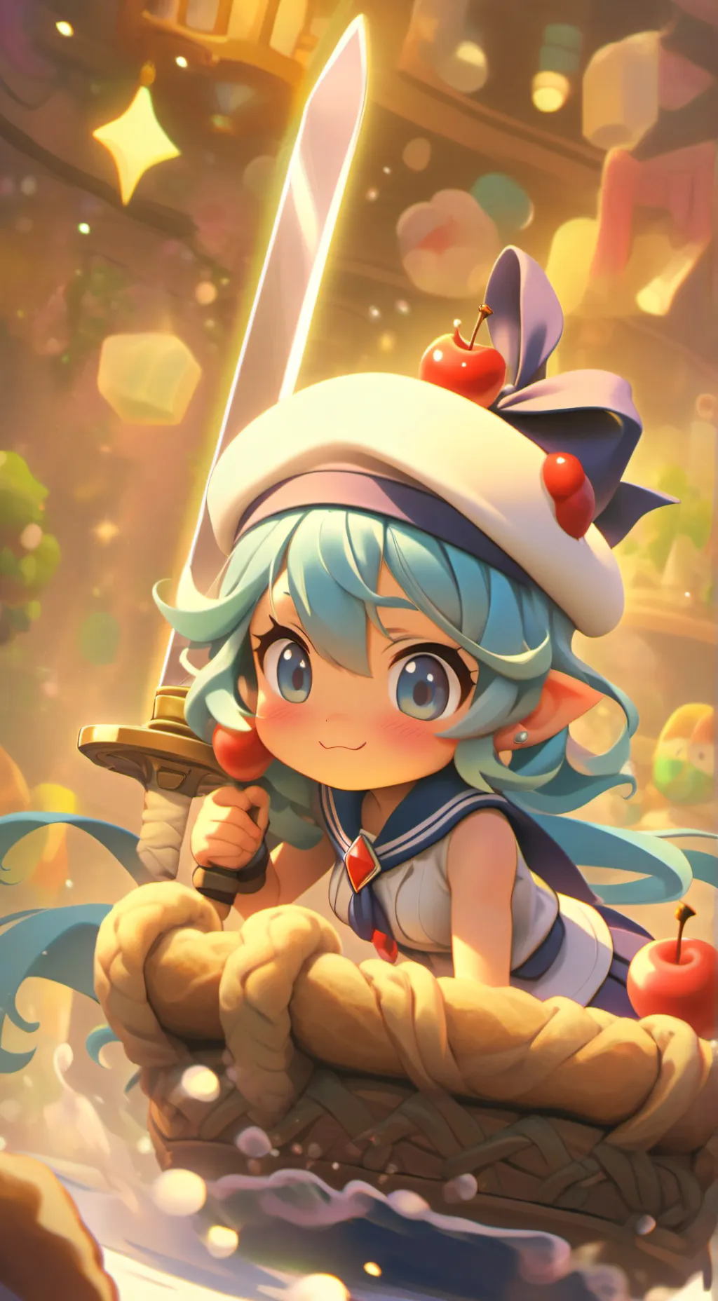 ai character: Cream Soda Cookie  background