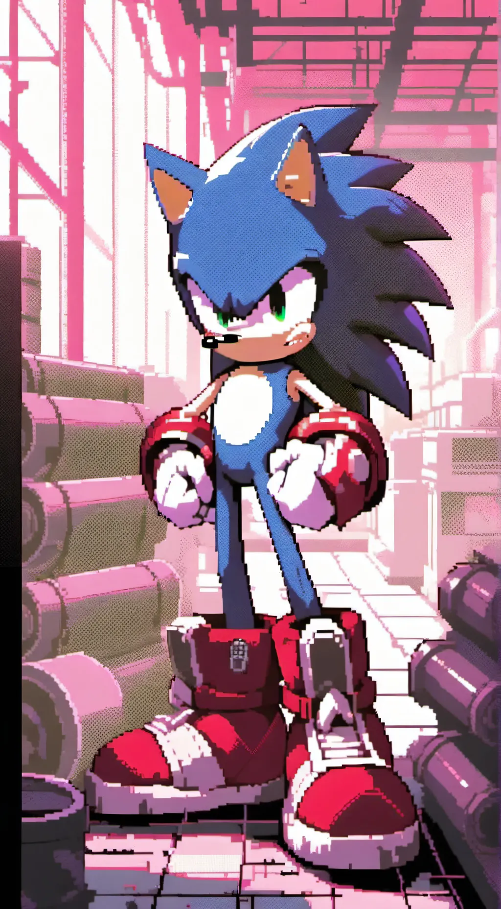 ai character: Sonic Metropolis background