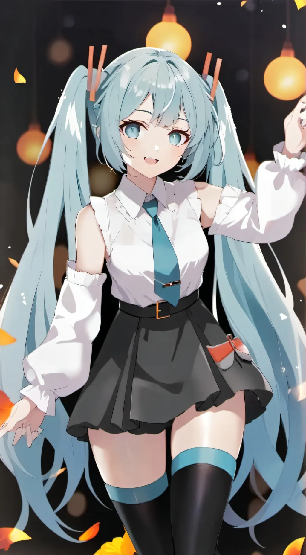ai character: hastune miku  background