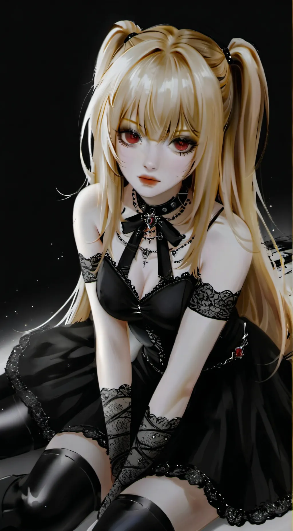 ai character: misa amane 𓉸ྀི  background