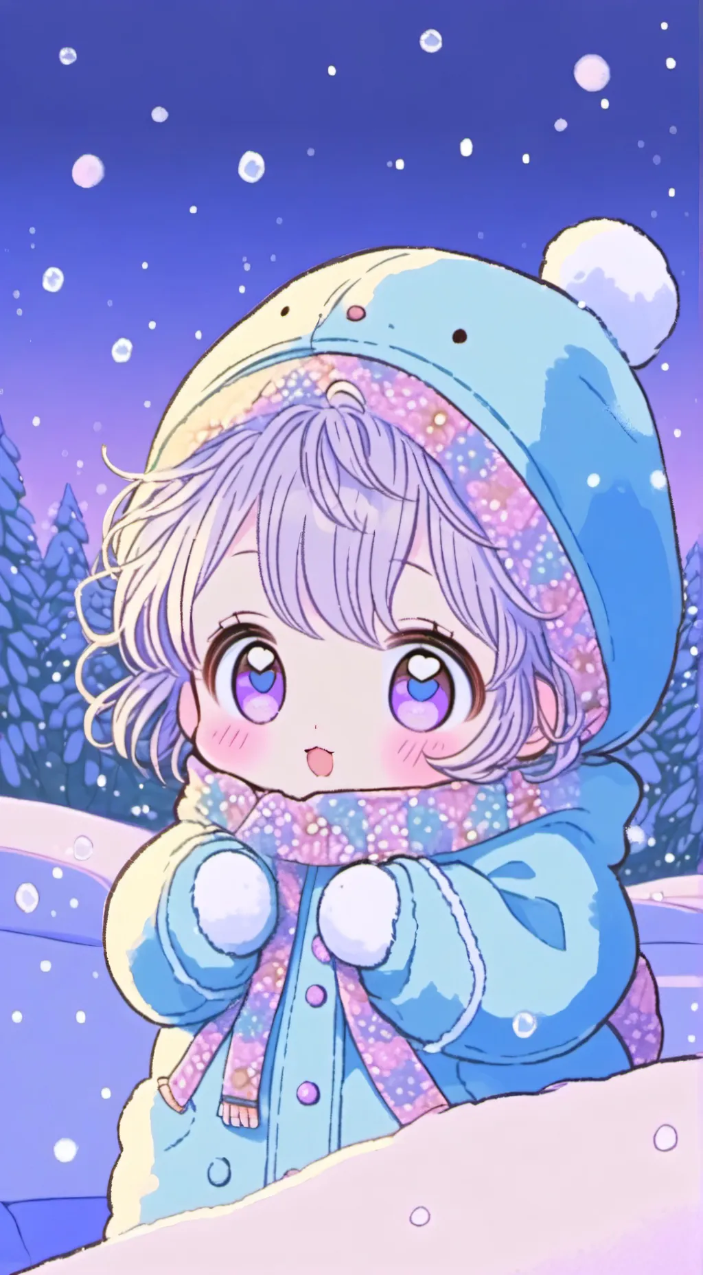 ai character: Snow Babies background