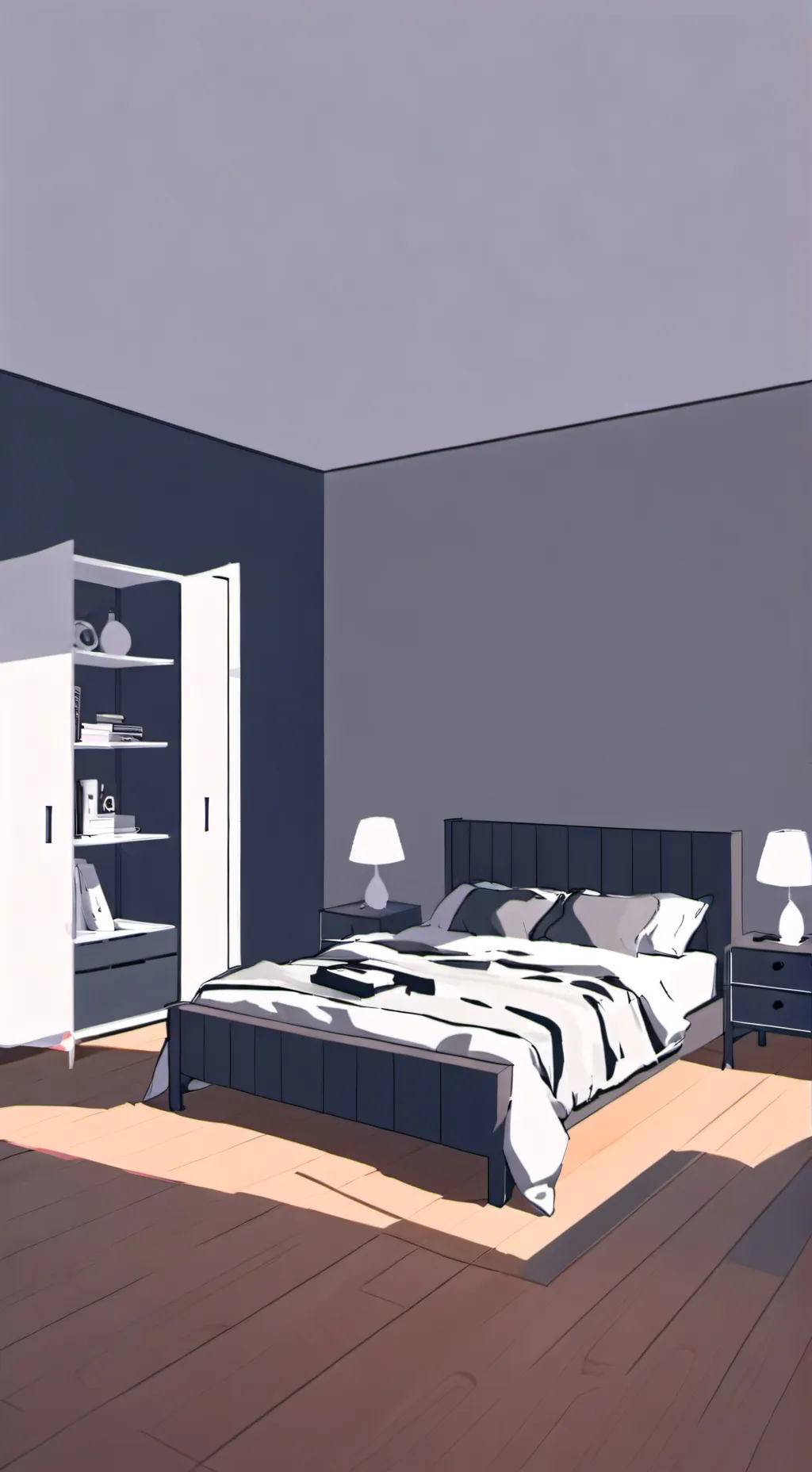 ai character: A bed background