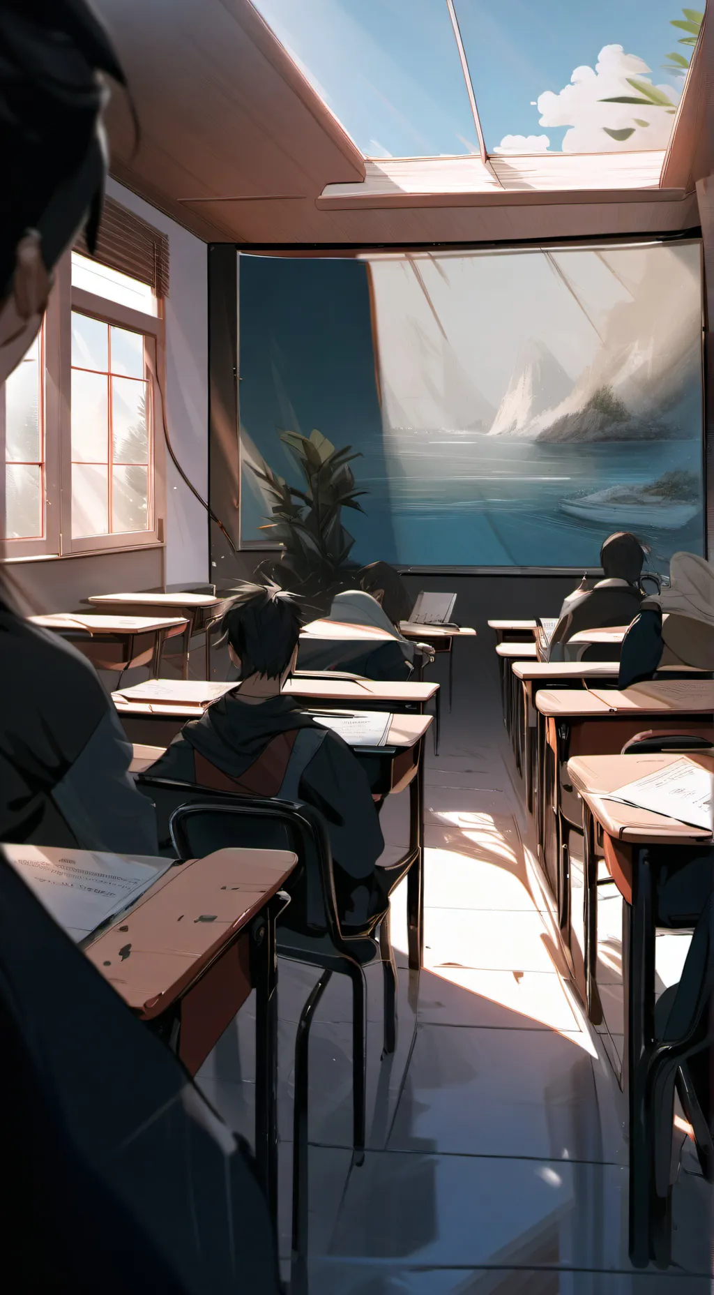ai character: mha classroom  background