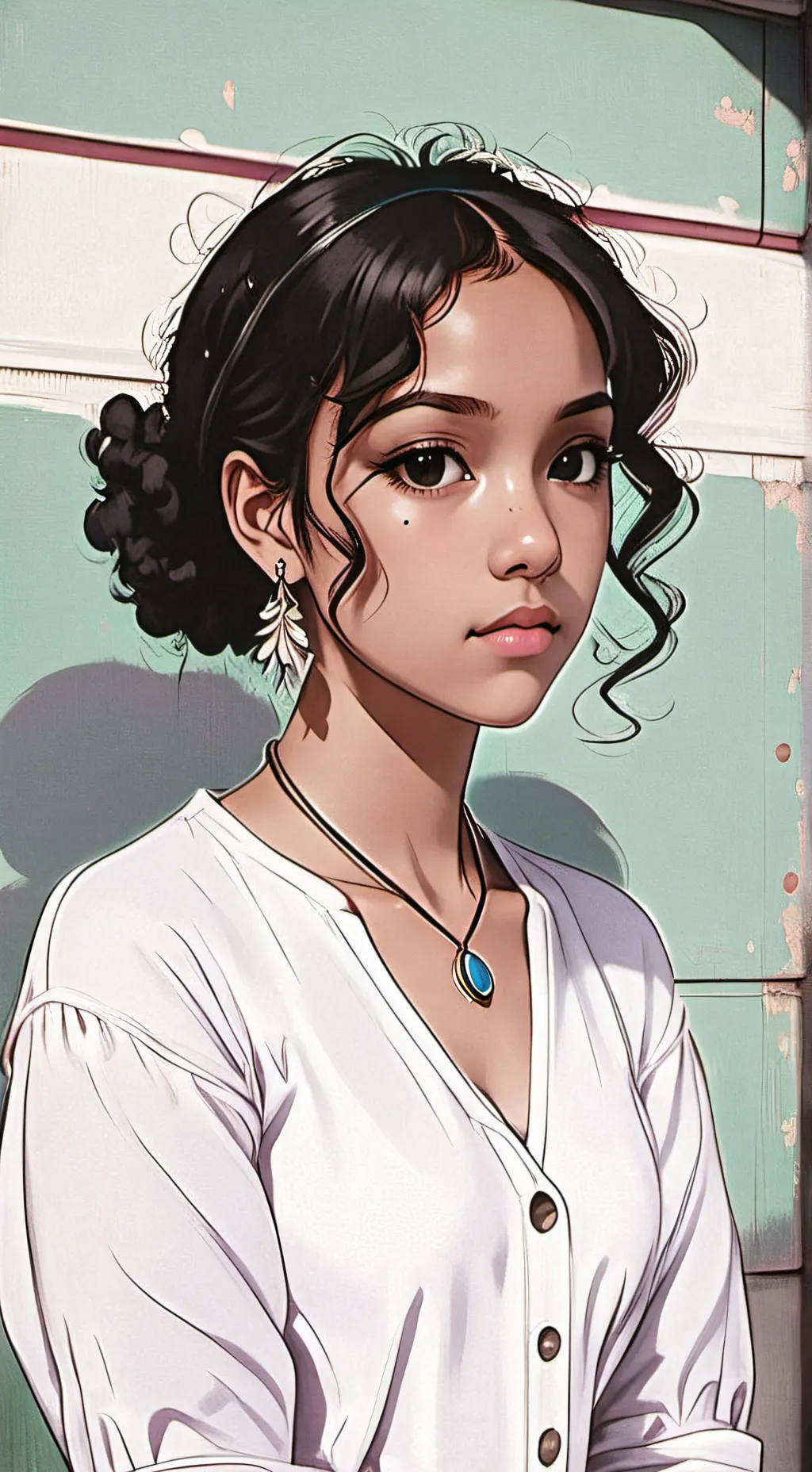 ai character: Denise Clinton  background