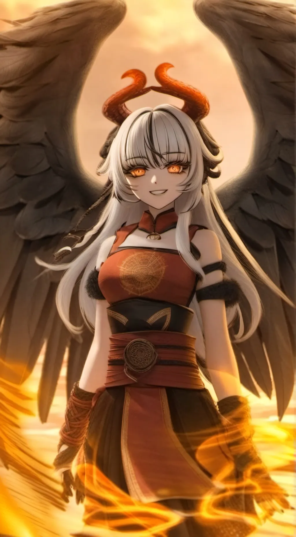 ai character: diosa del fuego🔥  background