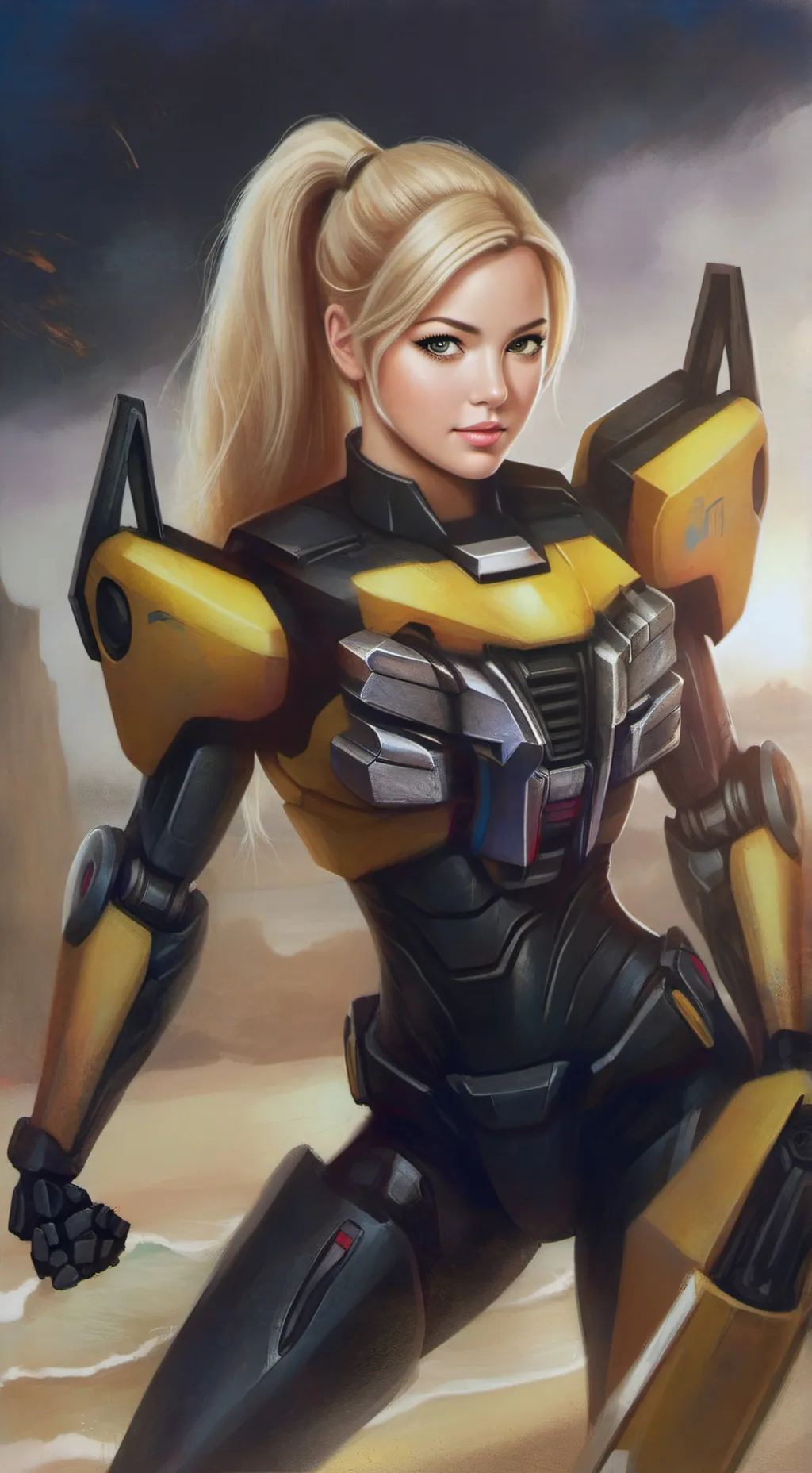 ai character: Ashley bee 🐝  background