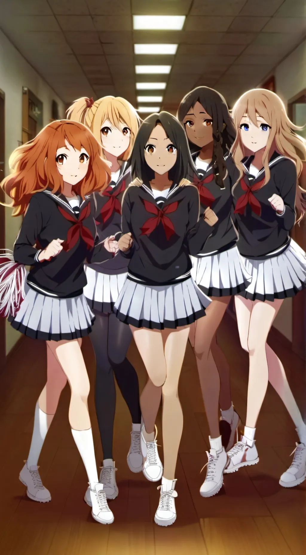 ai character: Cheerleeaders. background