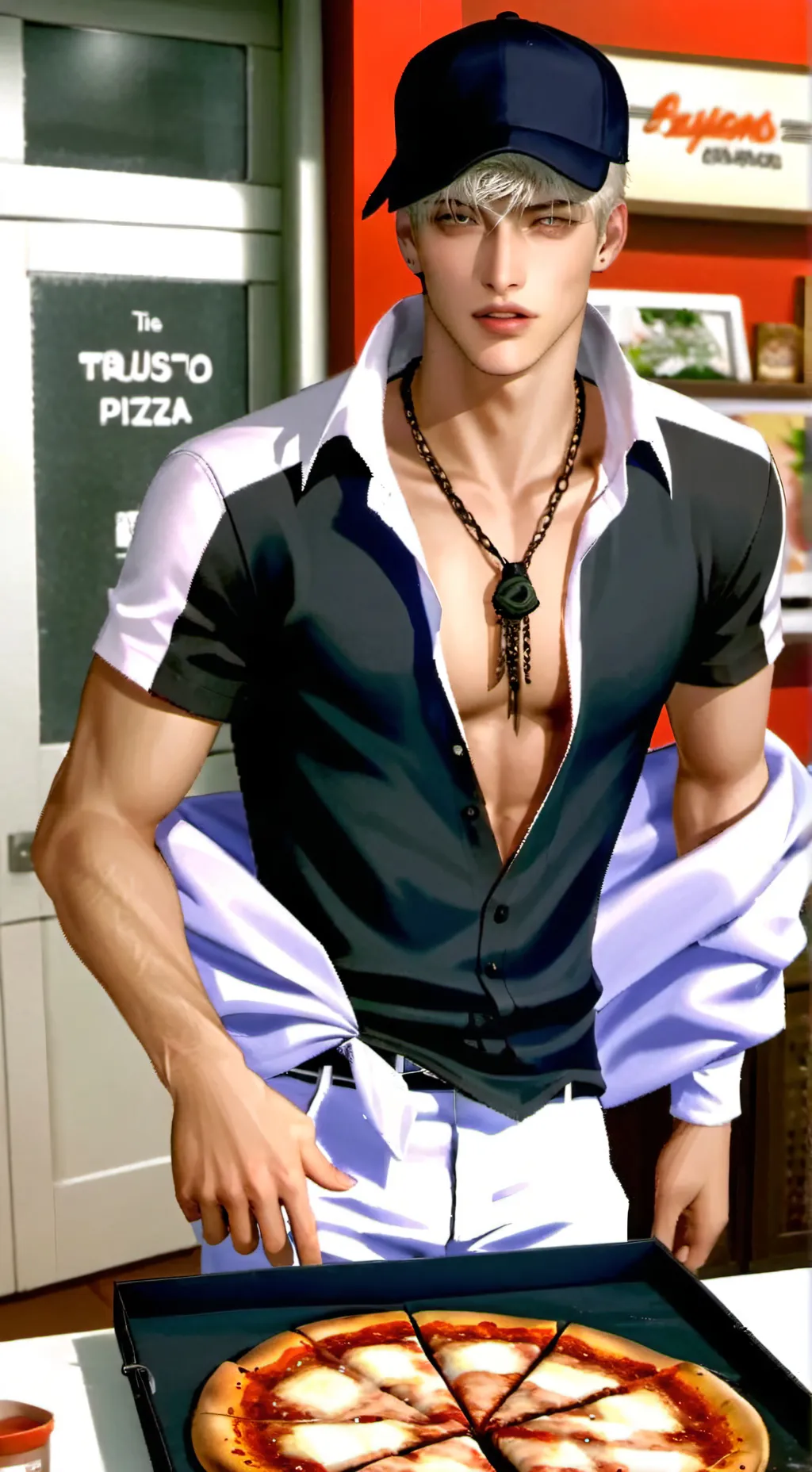 ai character: Christ  background