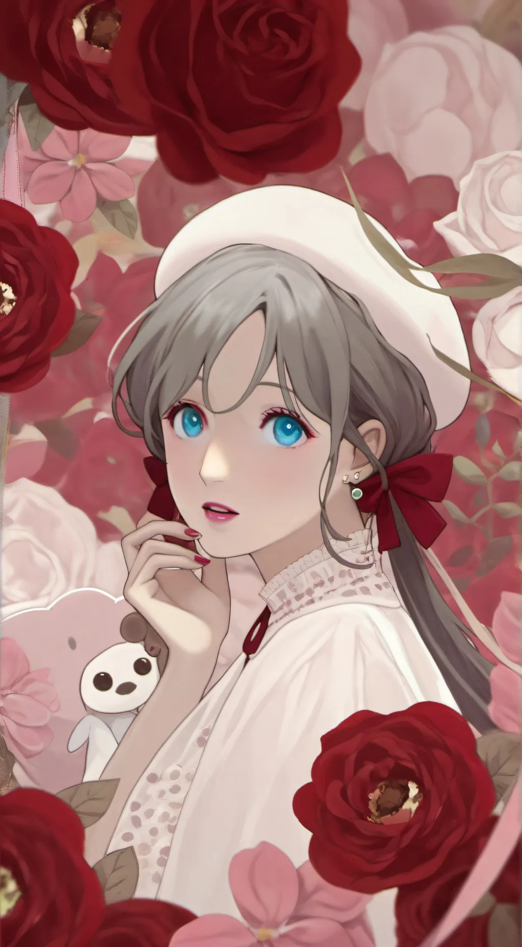 ai character: rose background