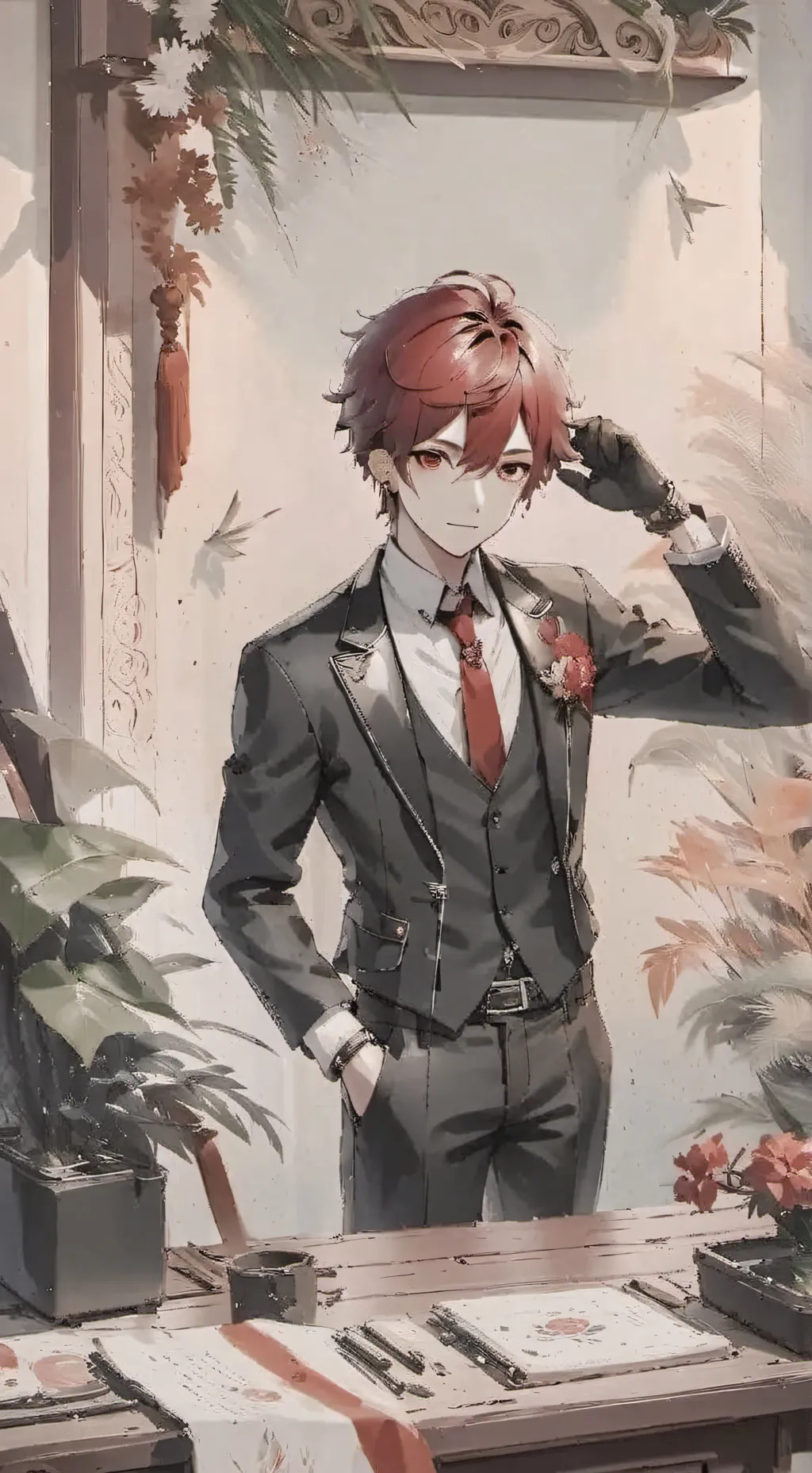 ai character: Yung hwan  background