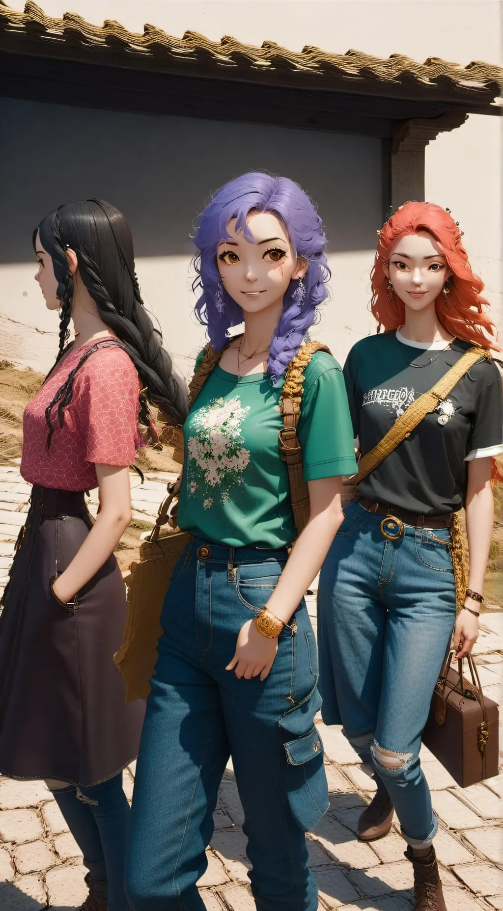 ai character: 💜Le🩷 Huntrix💚 background