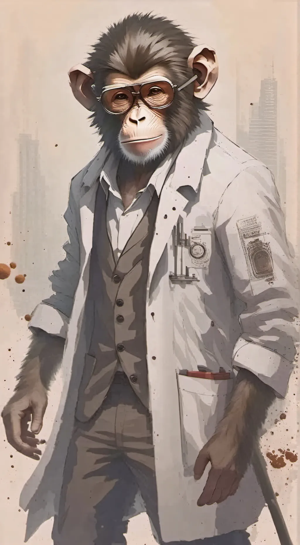 ai character: Monkey  background