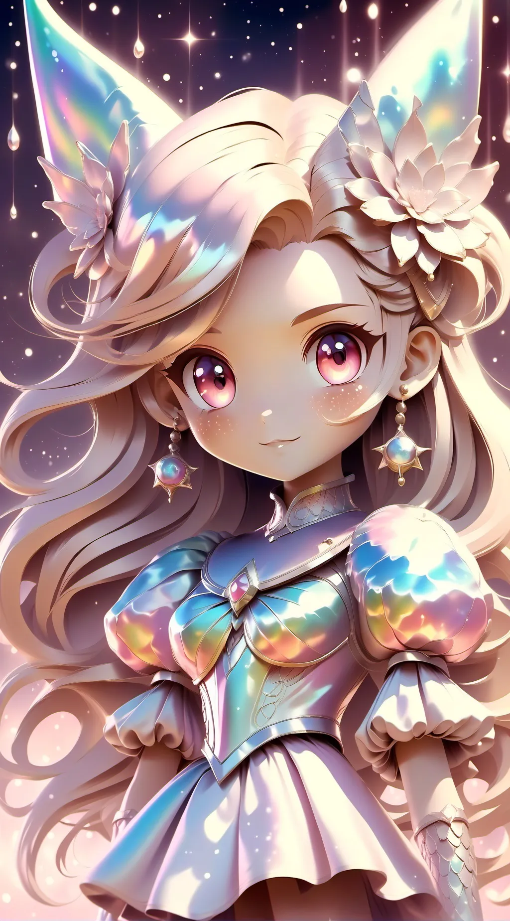 ai character: glowing hearts! background