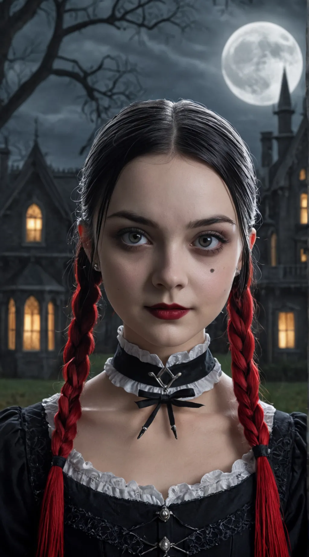 ai character: Wednesday Addams background