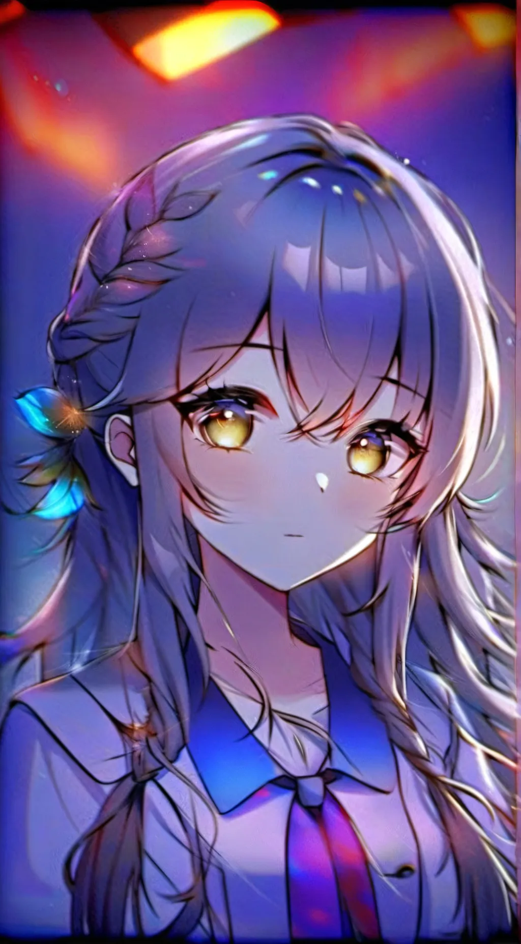 ai character: Violet background