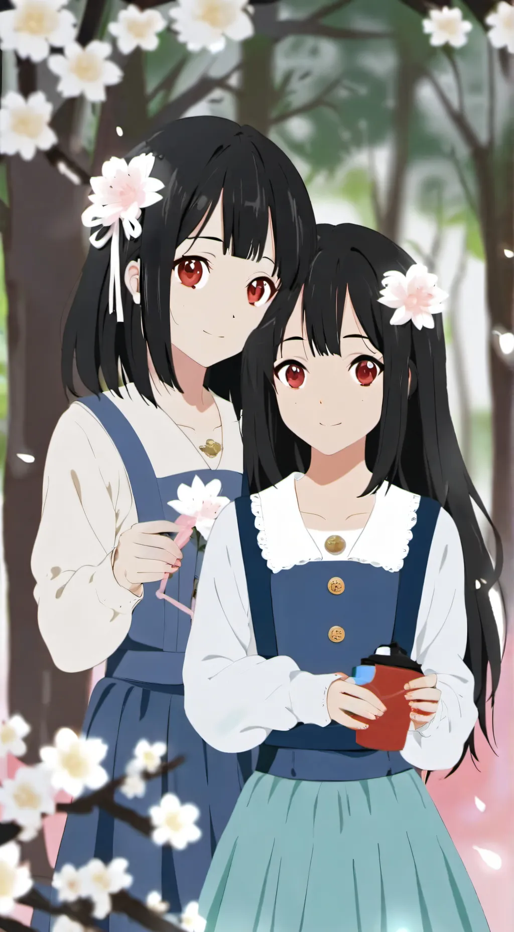 ai character: two smart girls  background