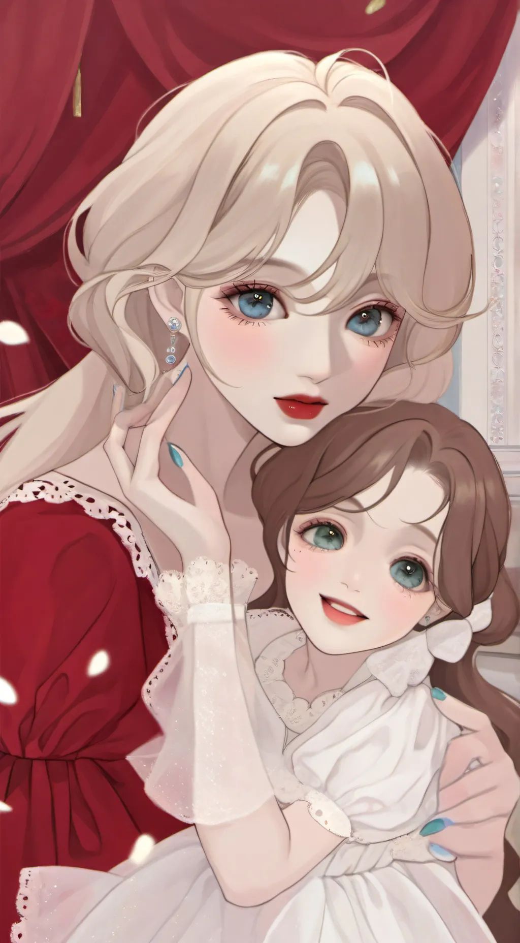 ai character: Lily and Abigail  background