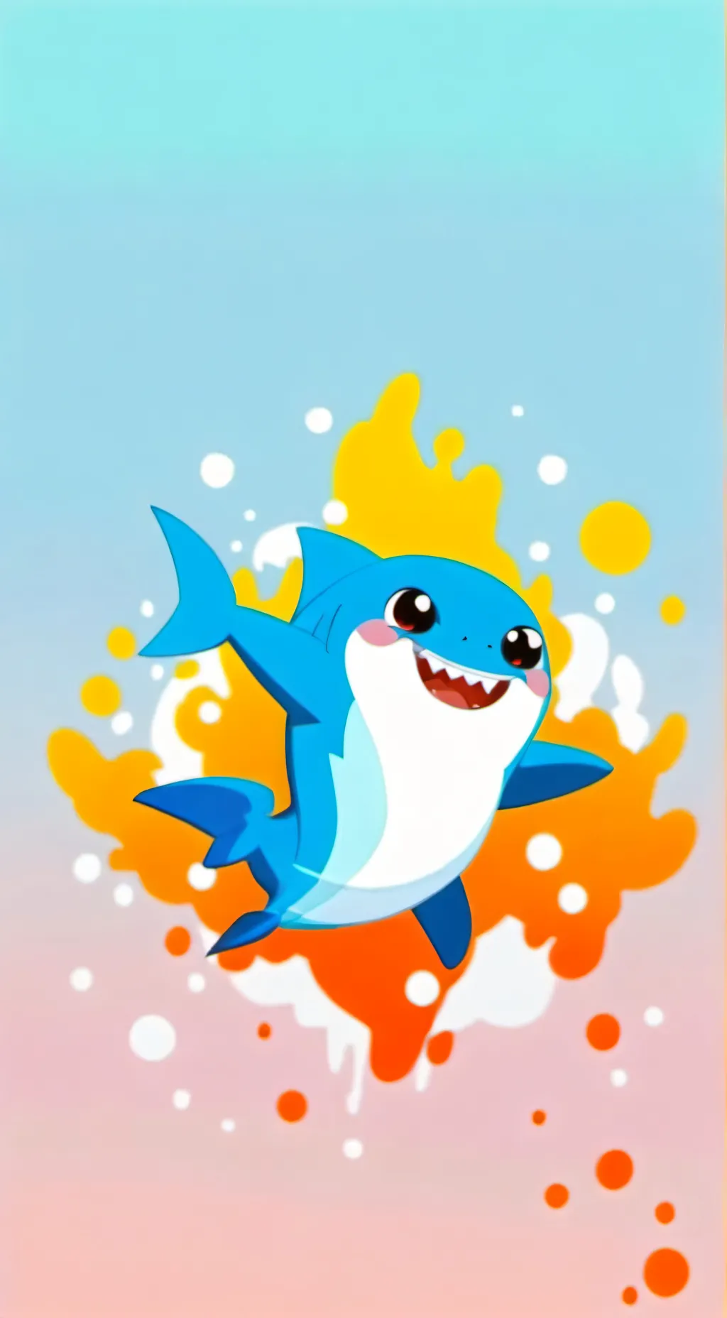ai character: Baby shark 💛🦈💛 background