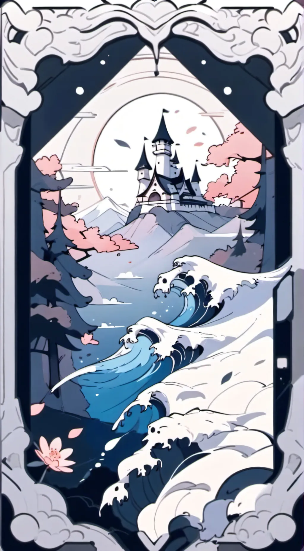 ai character: 💙x🖤 background