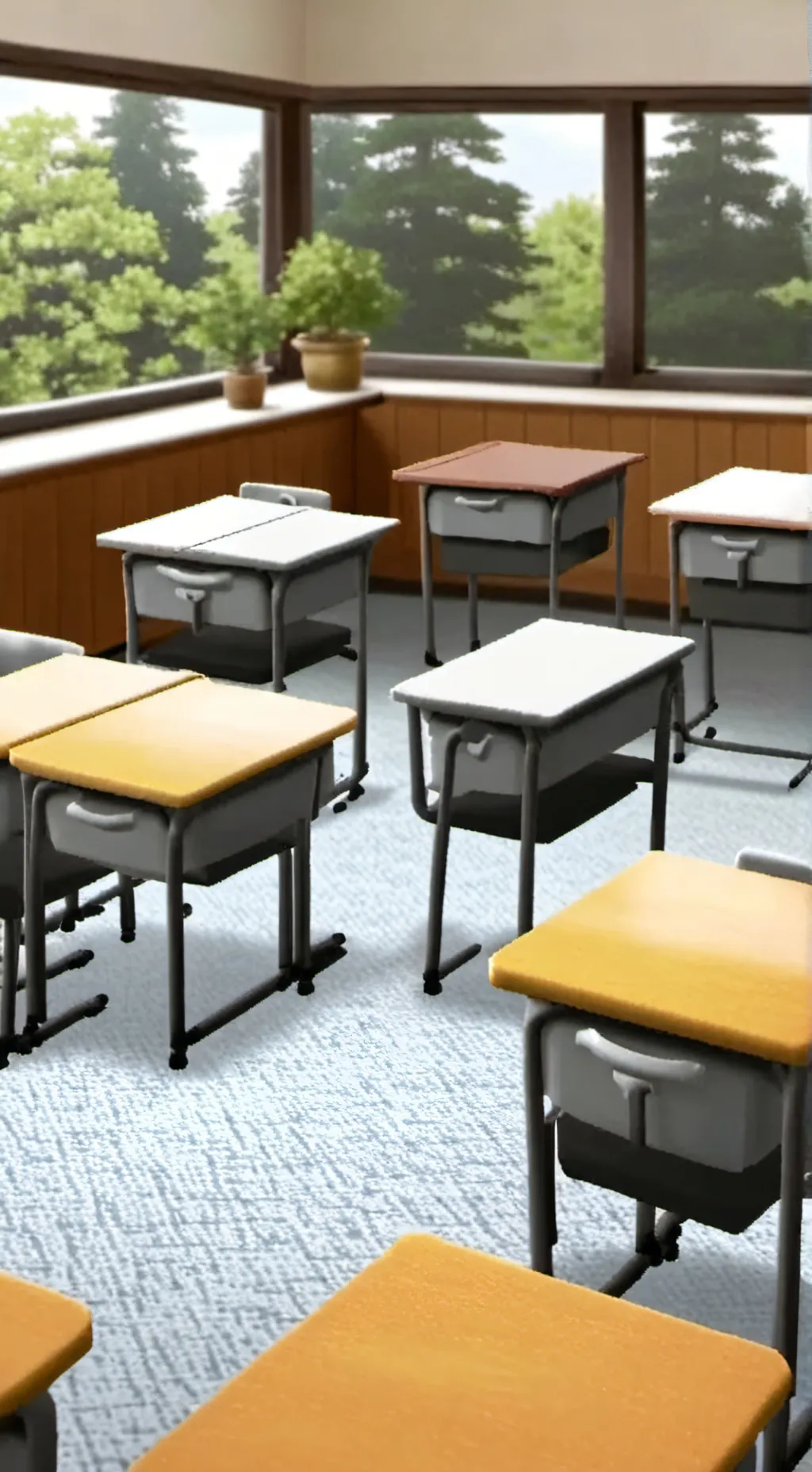 ai character: 12 grade classroom background
