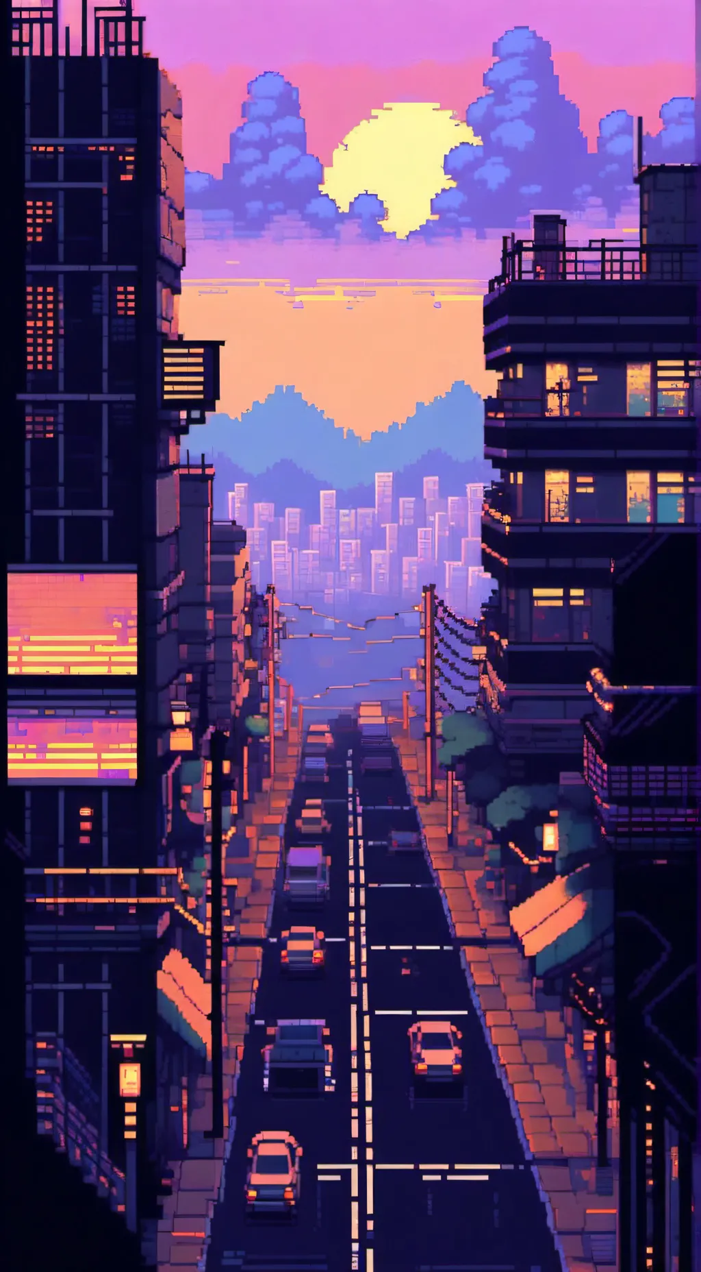 ai character: Cyber city background
