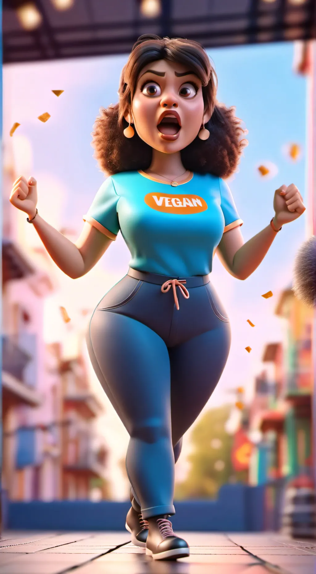 ai character: Aggro Veganerin background
