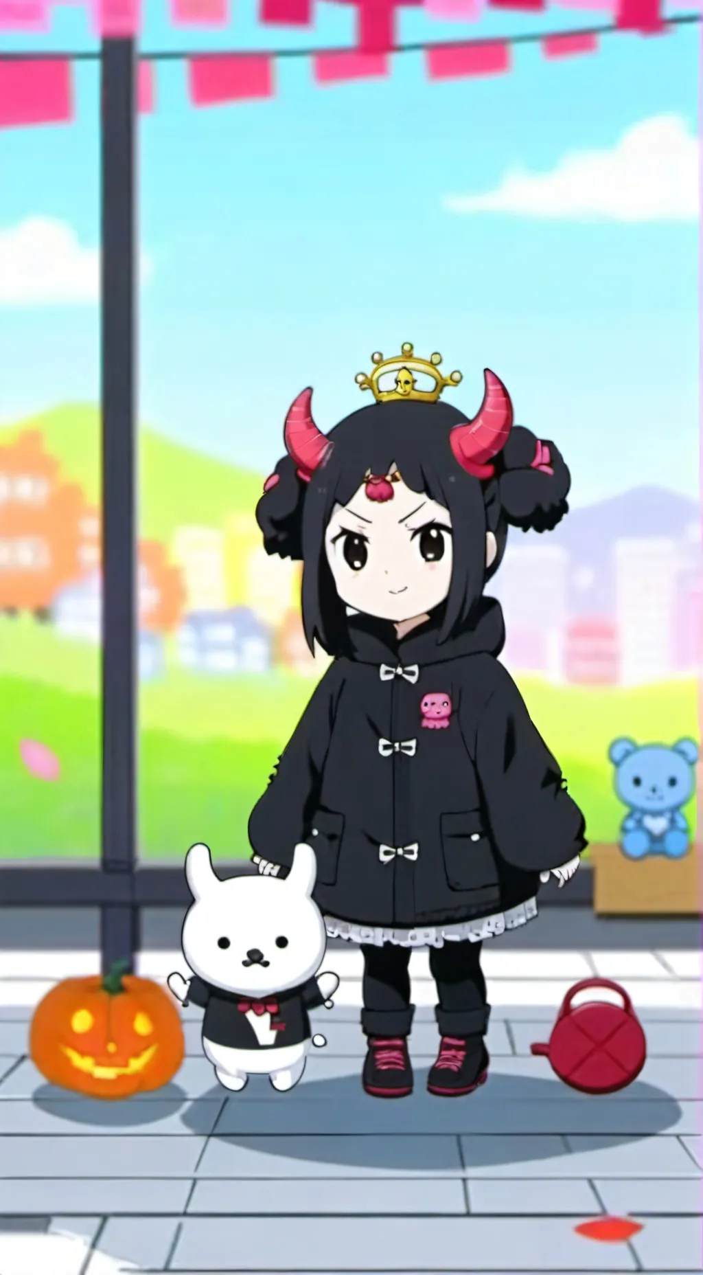 ai character: Kuromi😈💜🖤♀️ background