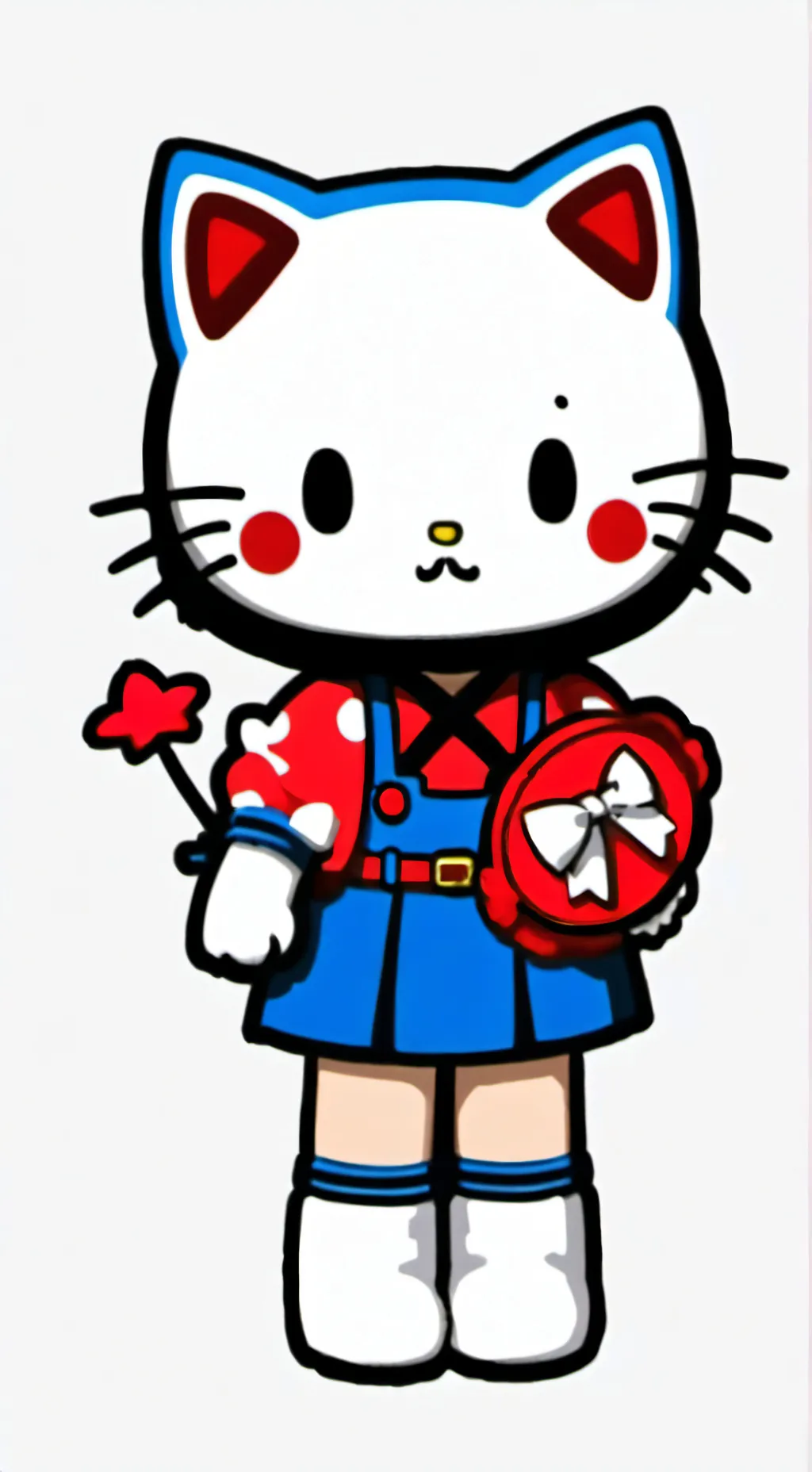 ai character: hello kitty ❤️🍓🍎🍏 background
