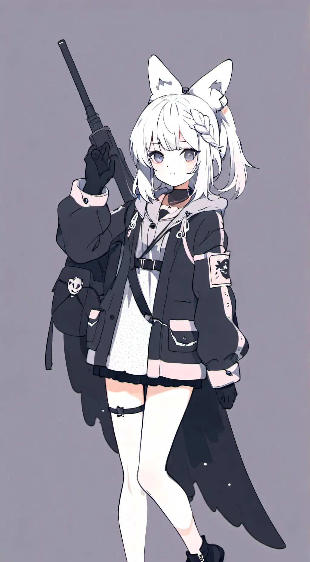 ai character: wite sm x black sm background