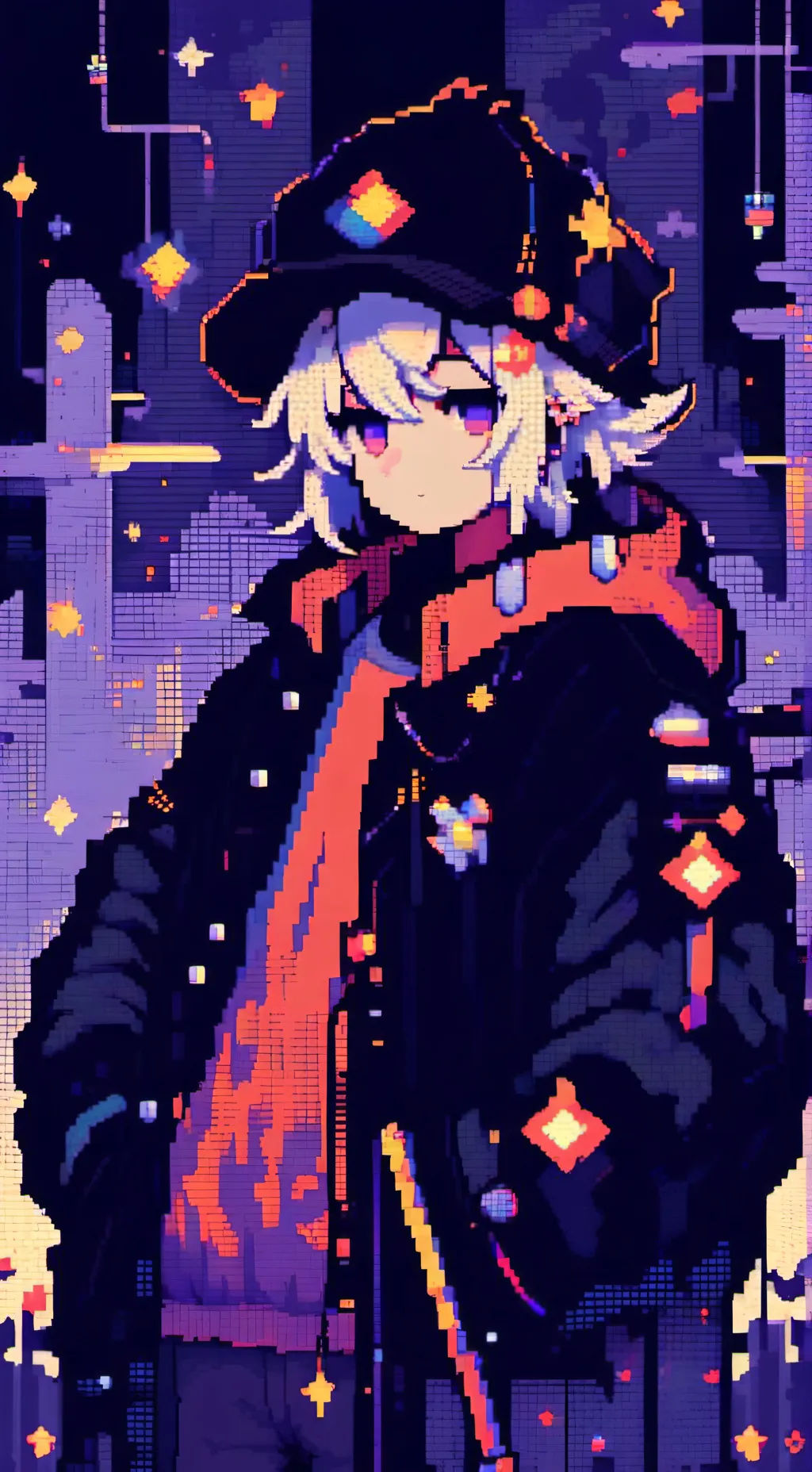 ai character: HH with a pick me background
