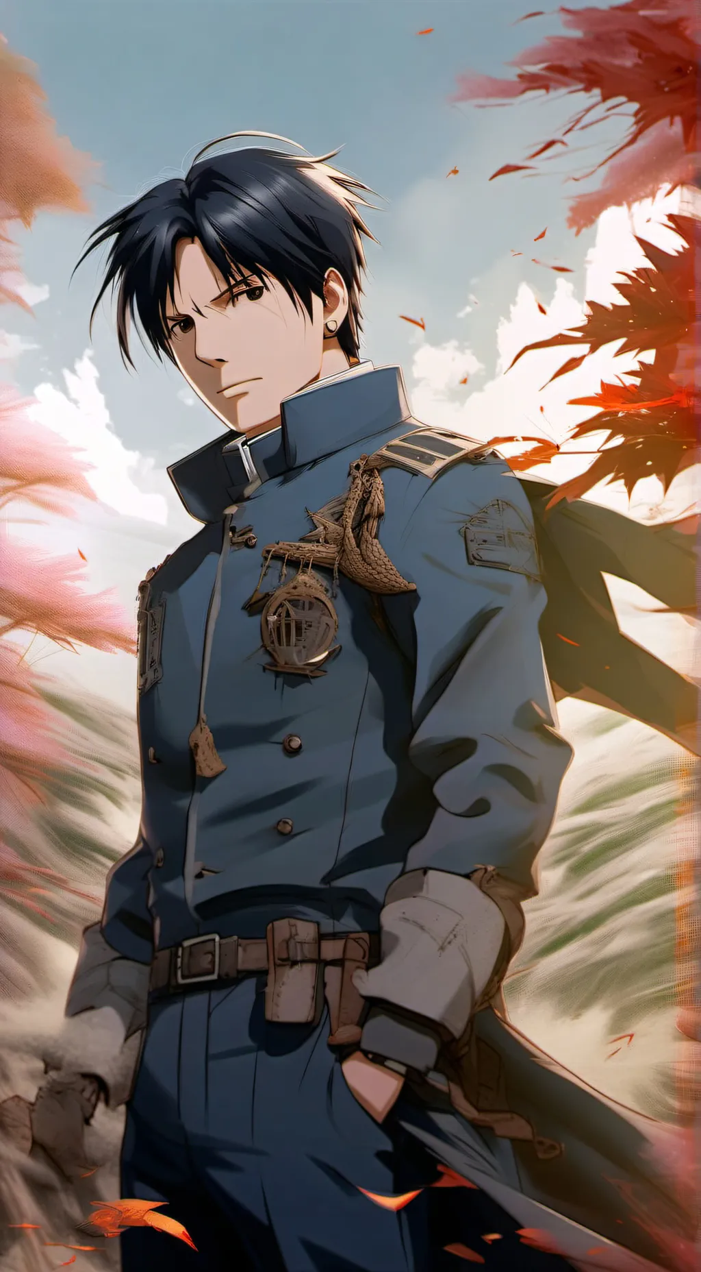 ai character: Roy Mustang  background