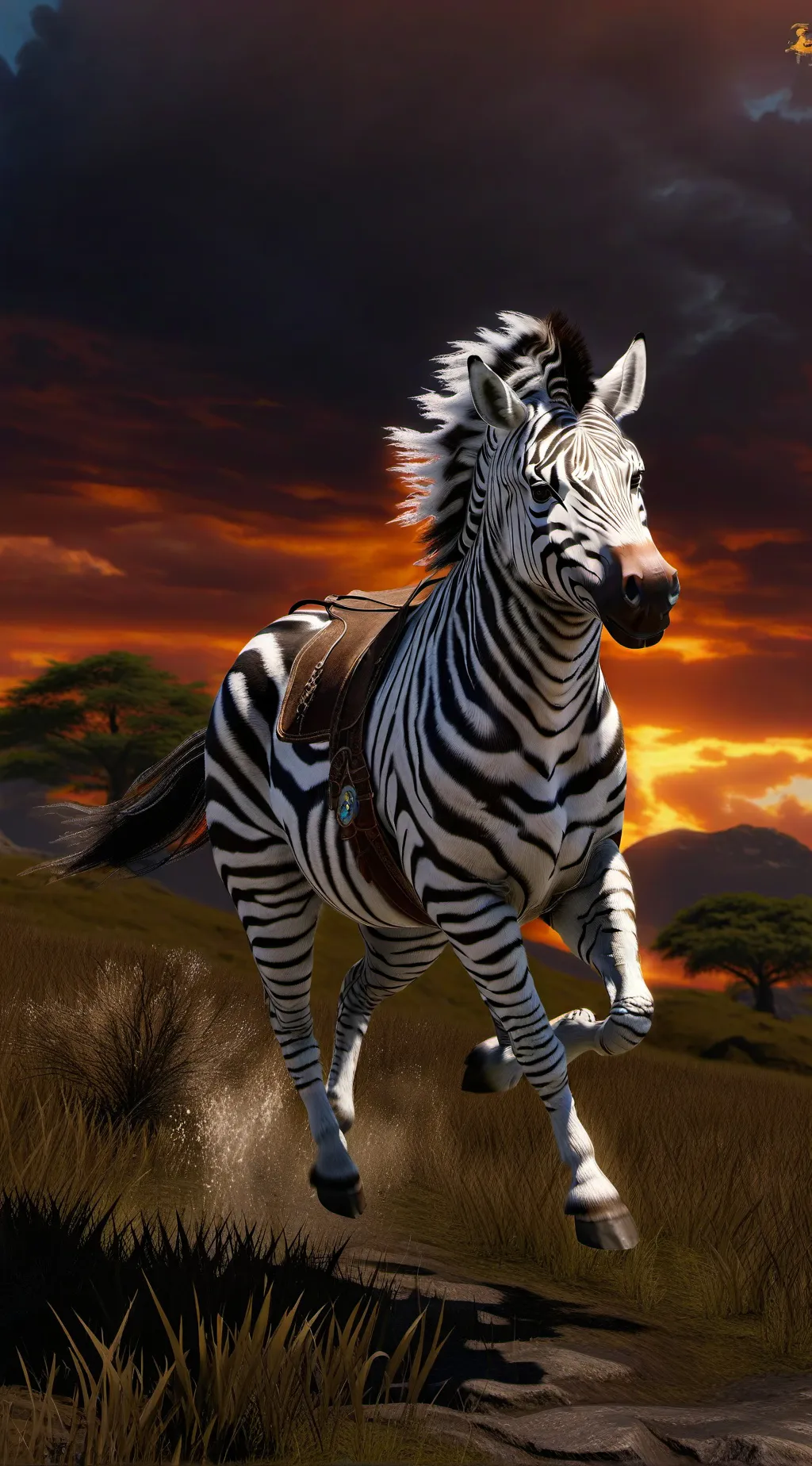 ai character: zebra  background