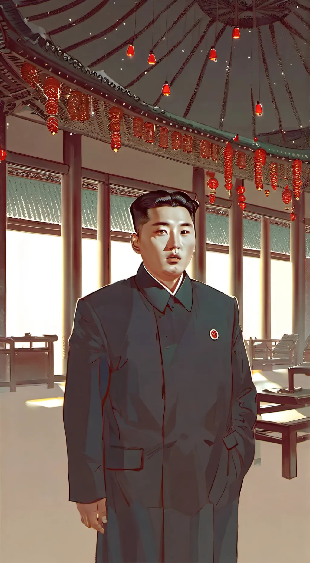 ai character: Kim Jong Il  background