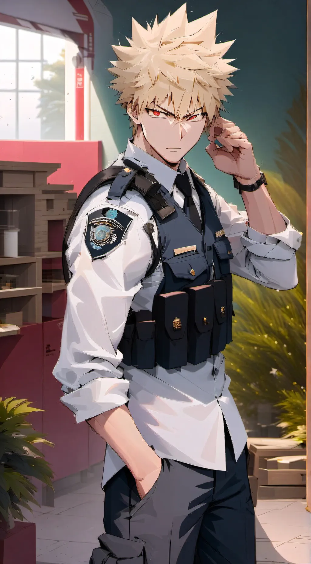 ai character: Police bakugo background