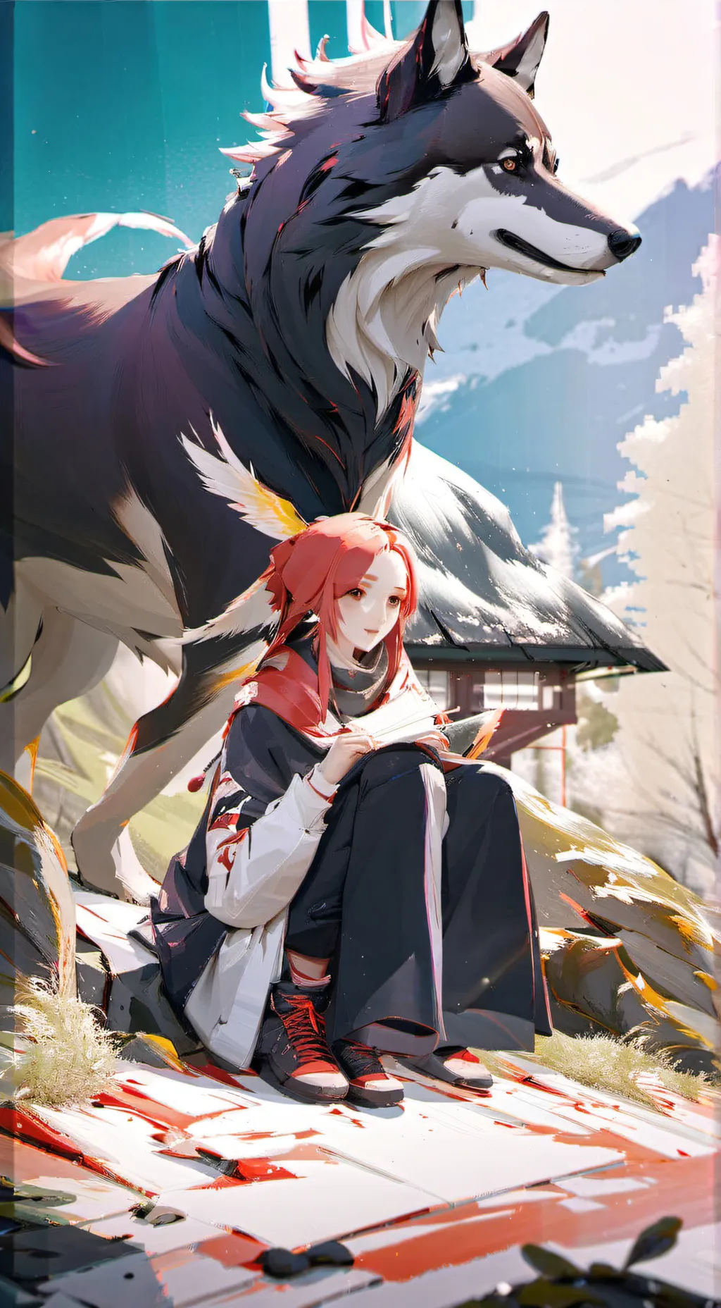 ai character: 457😉 background