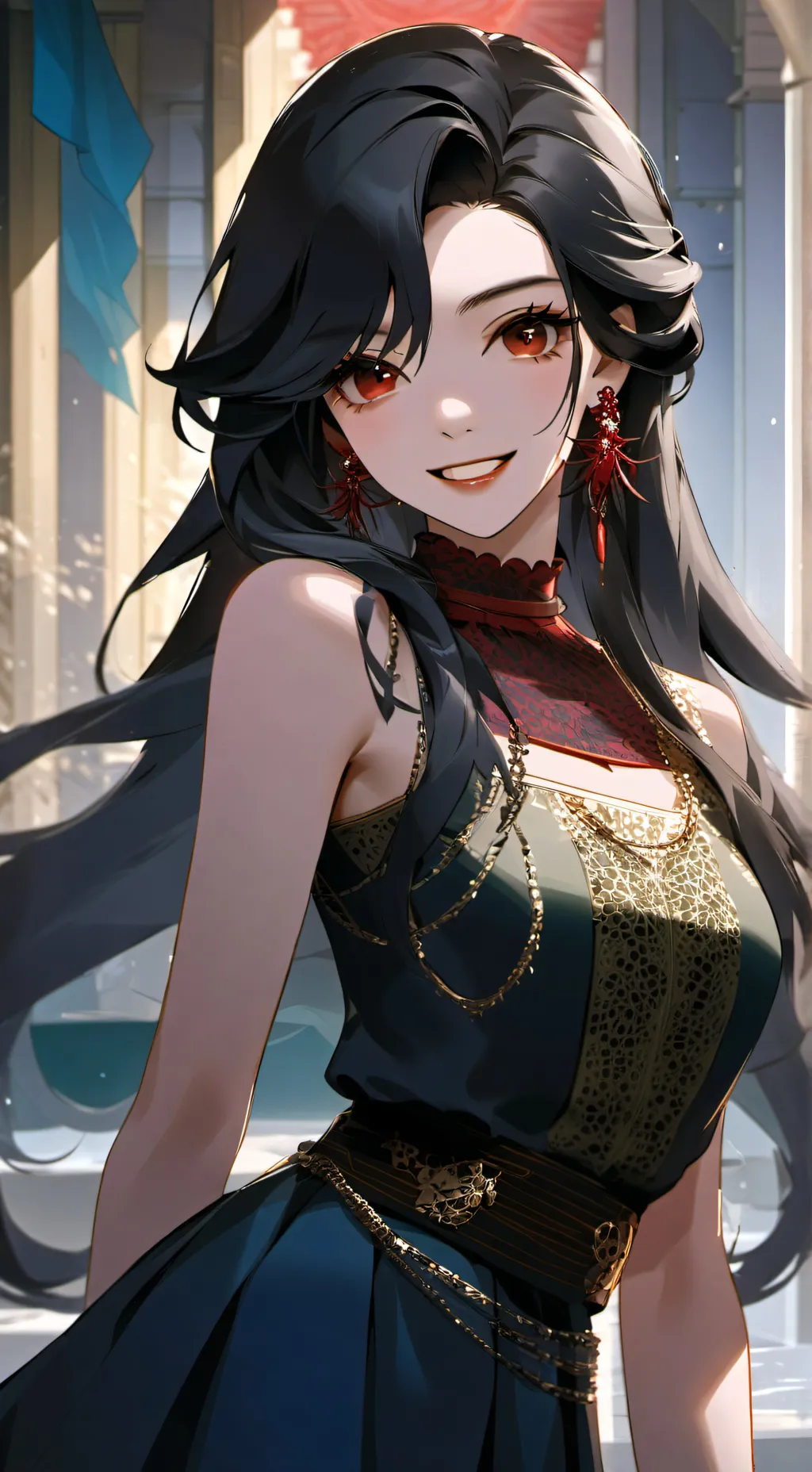 ai character: June Bloodmoon background