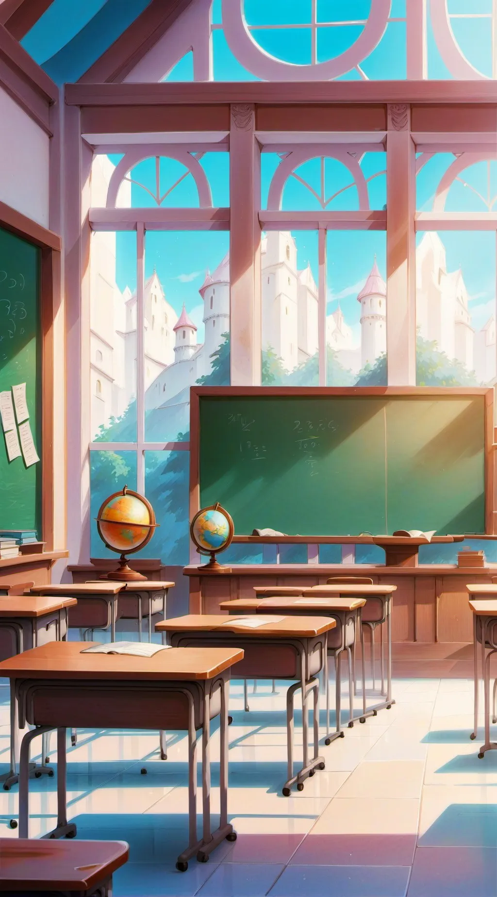 ai character: mha classroom  background
