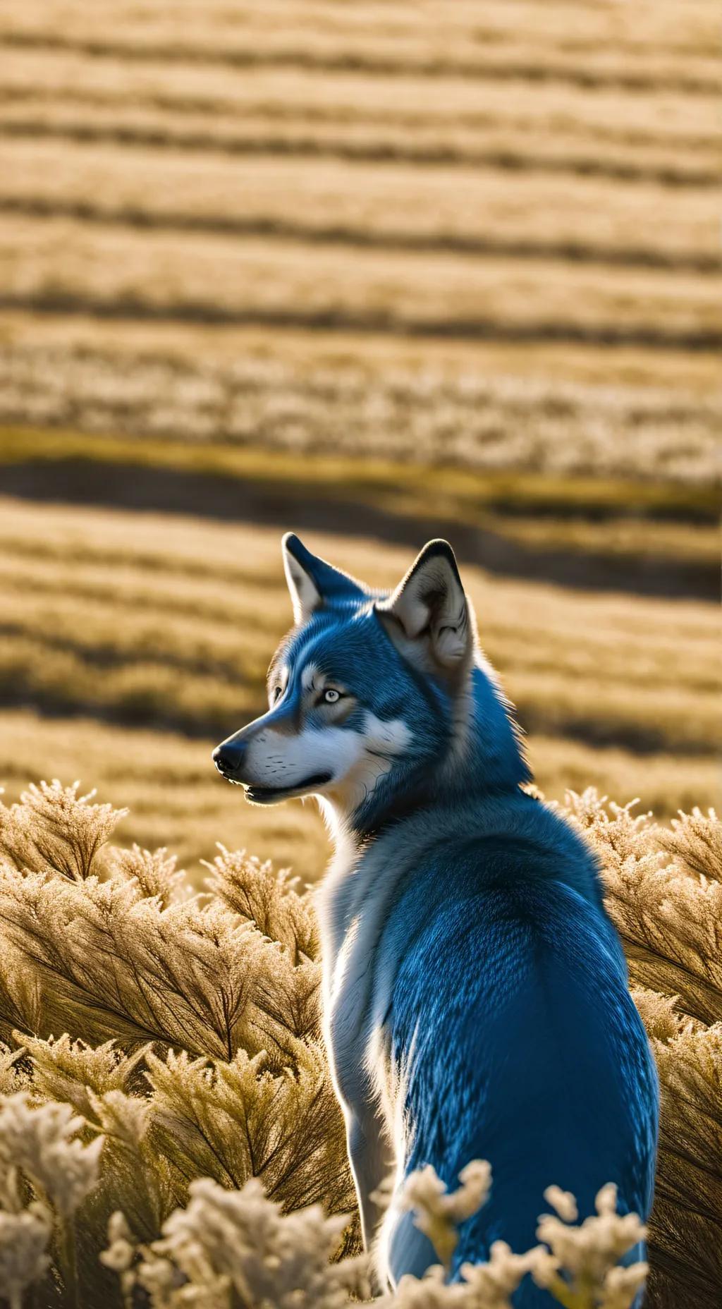 ai character: the rare blue wolf background