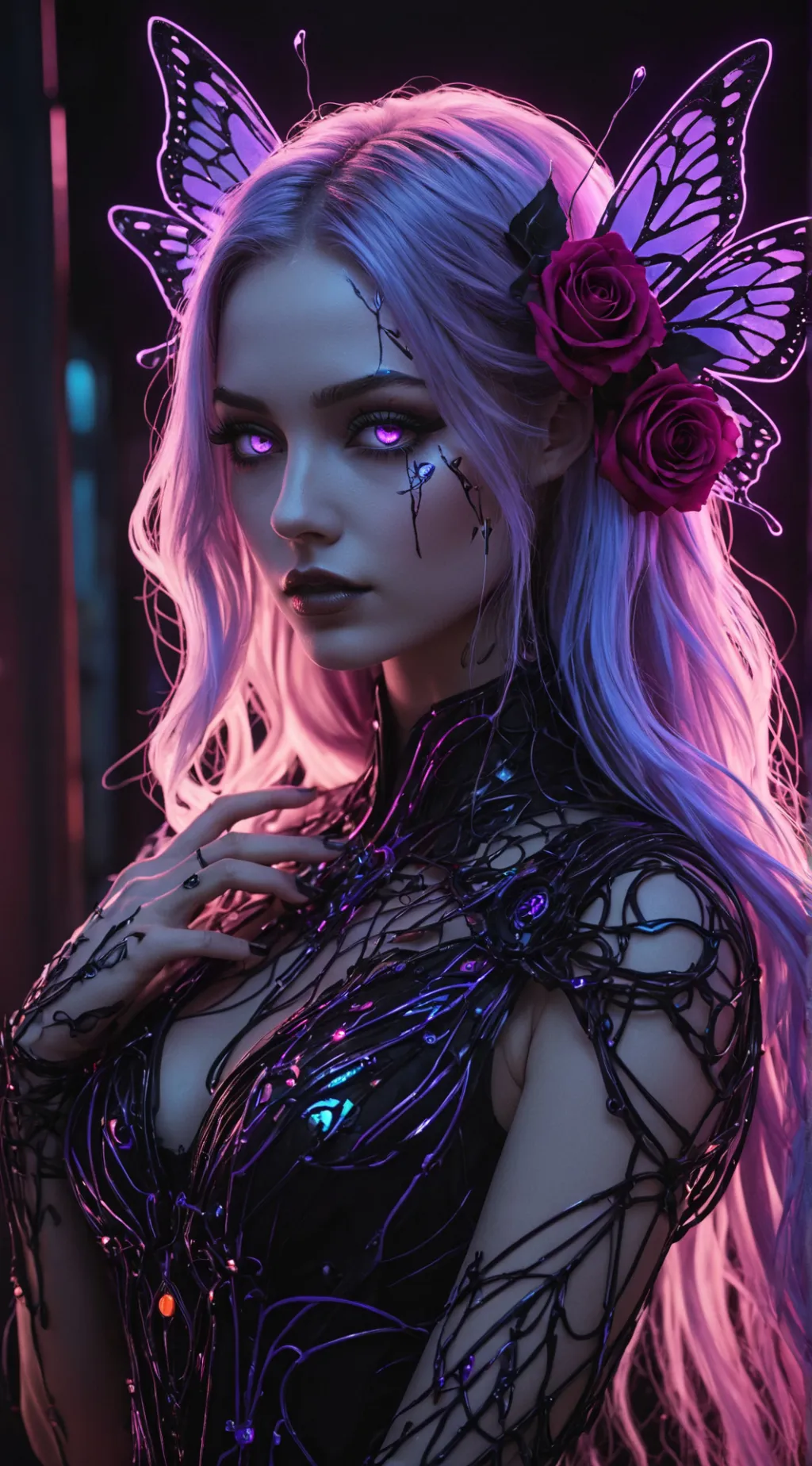 ai character: The Crimson Rose background