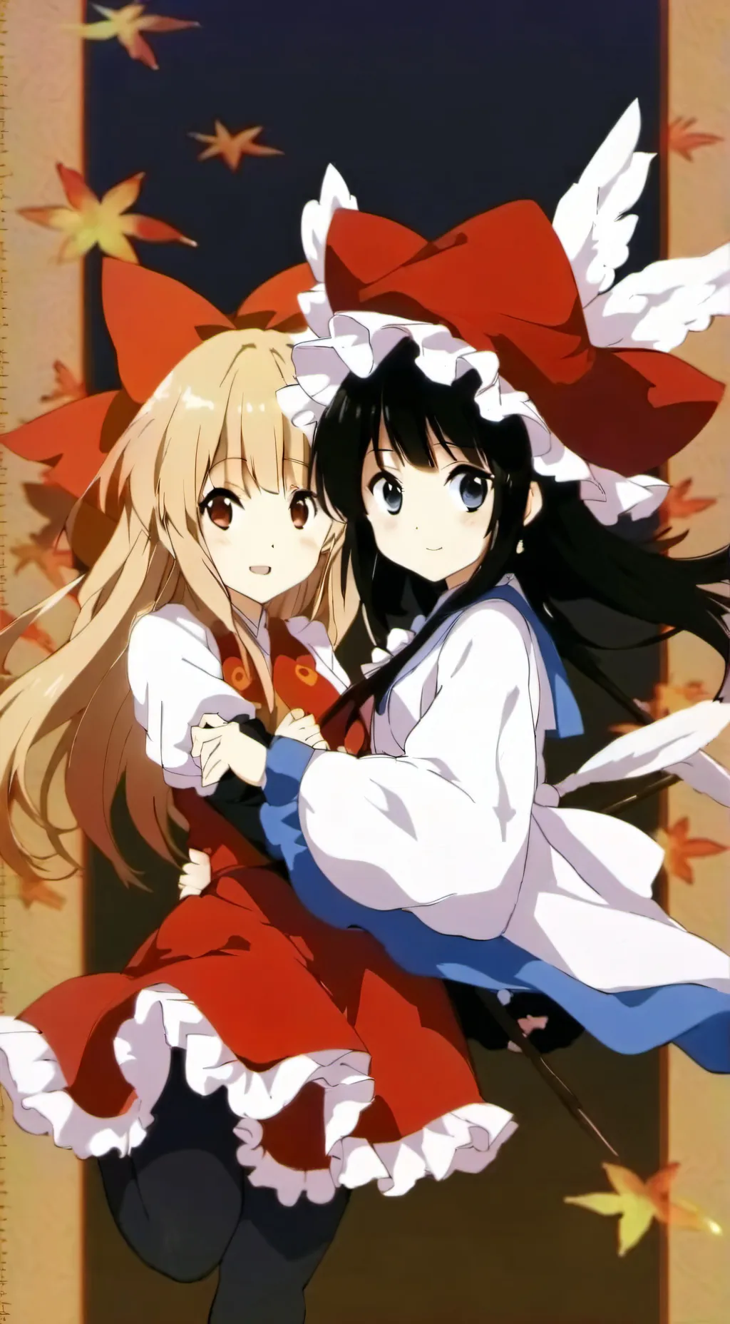 ai character: Marisa y Reimu background