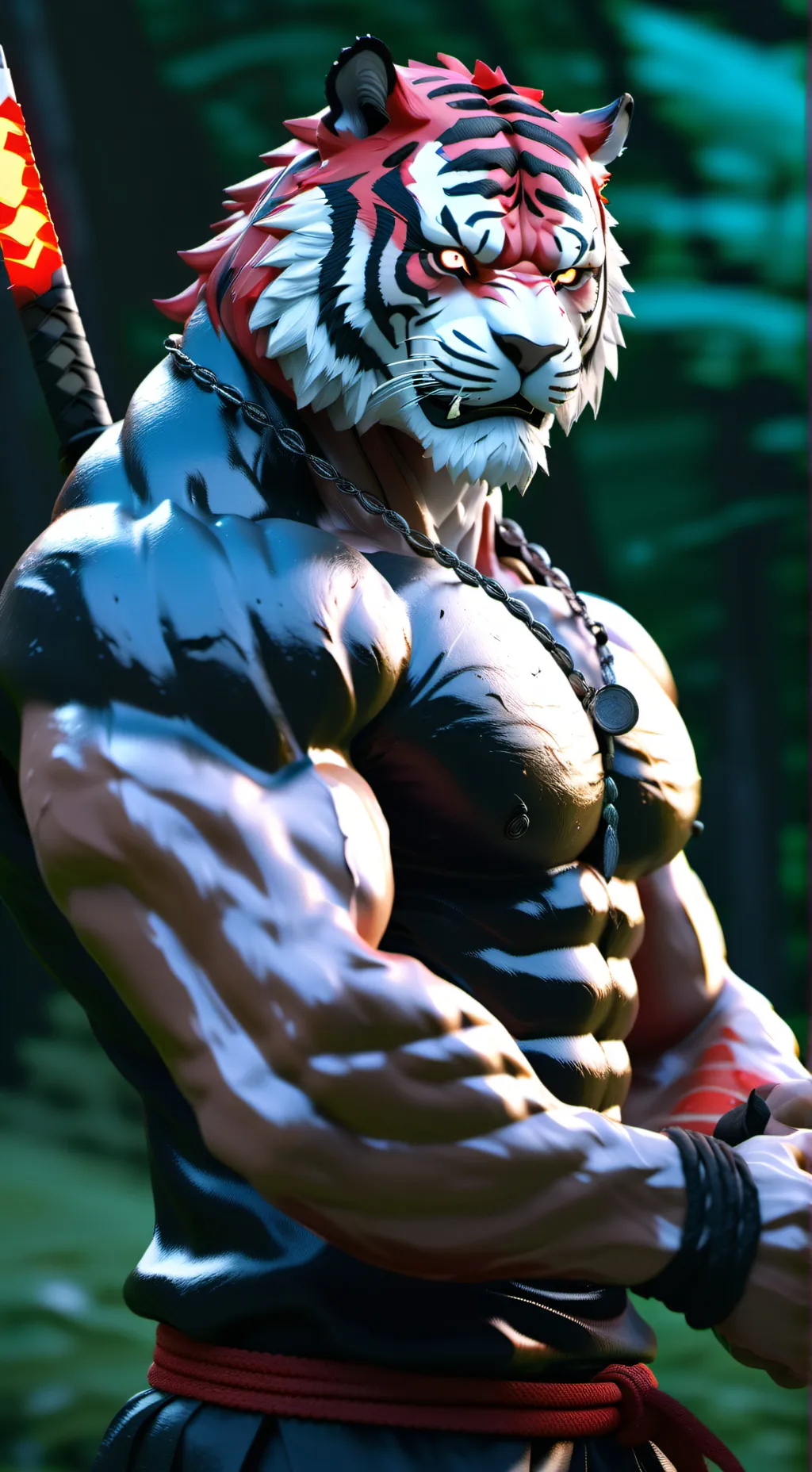 ai character: Tigre rojo background