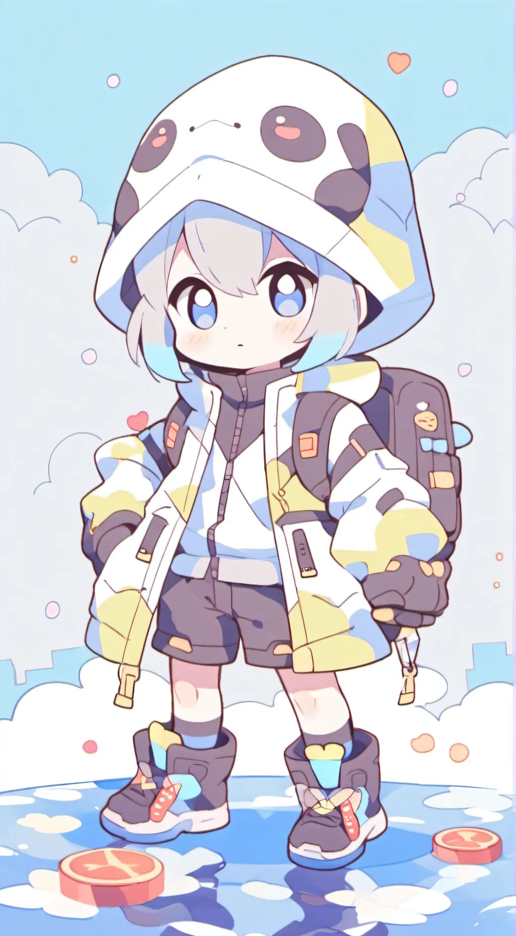 ai character: Snowy background