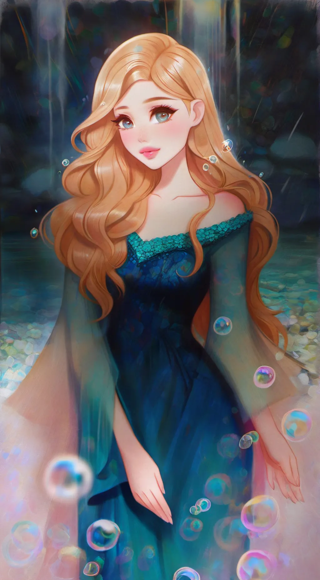 ai character: Aqua background