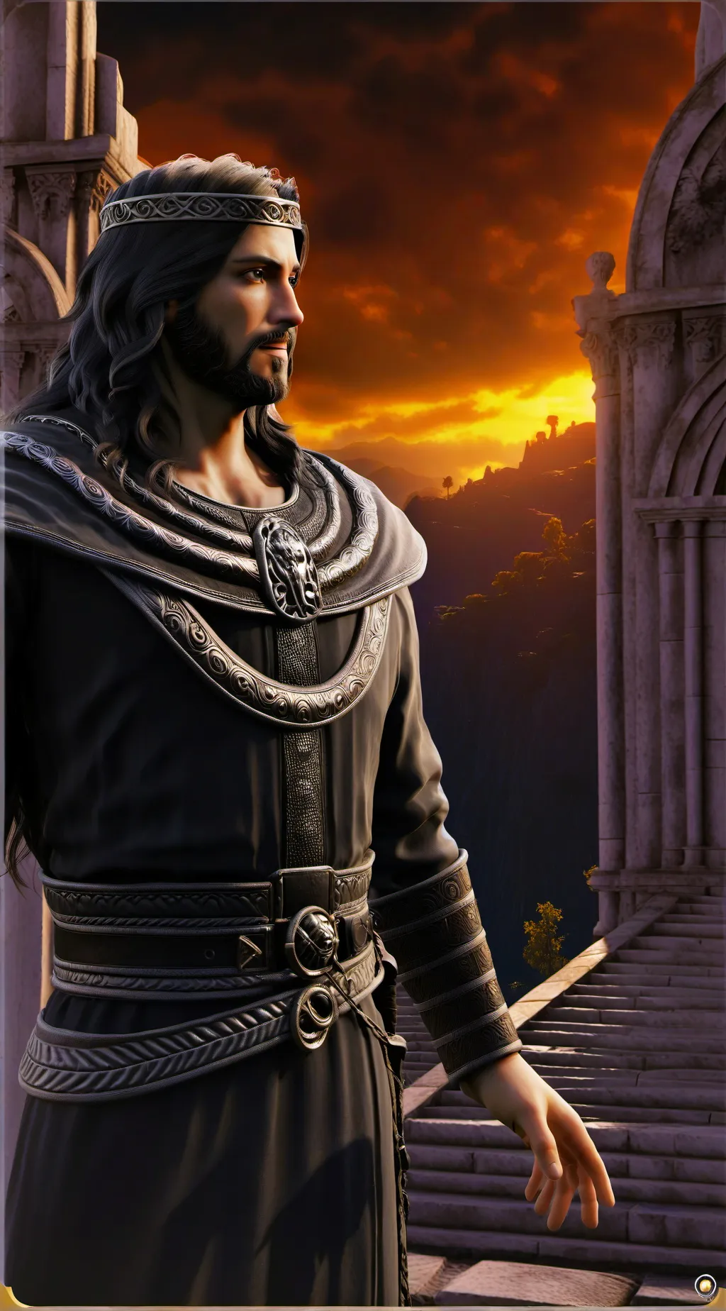 ai character: Jesus ￼ background