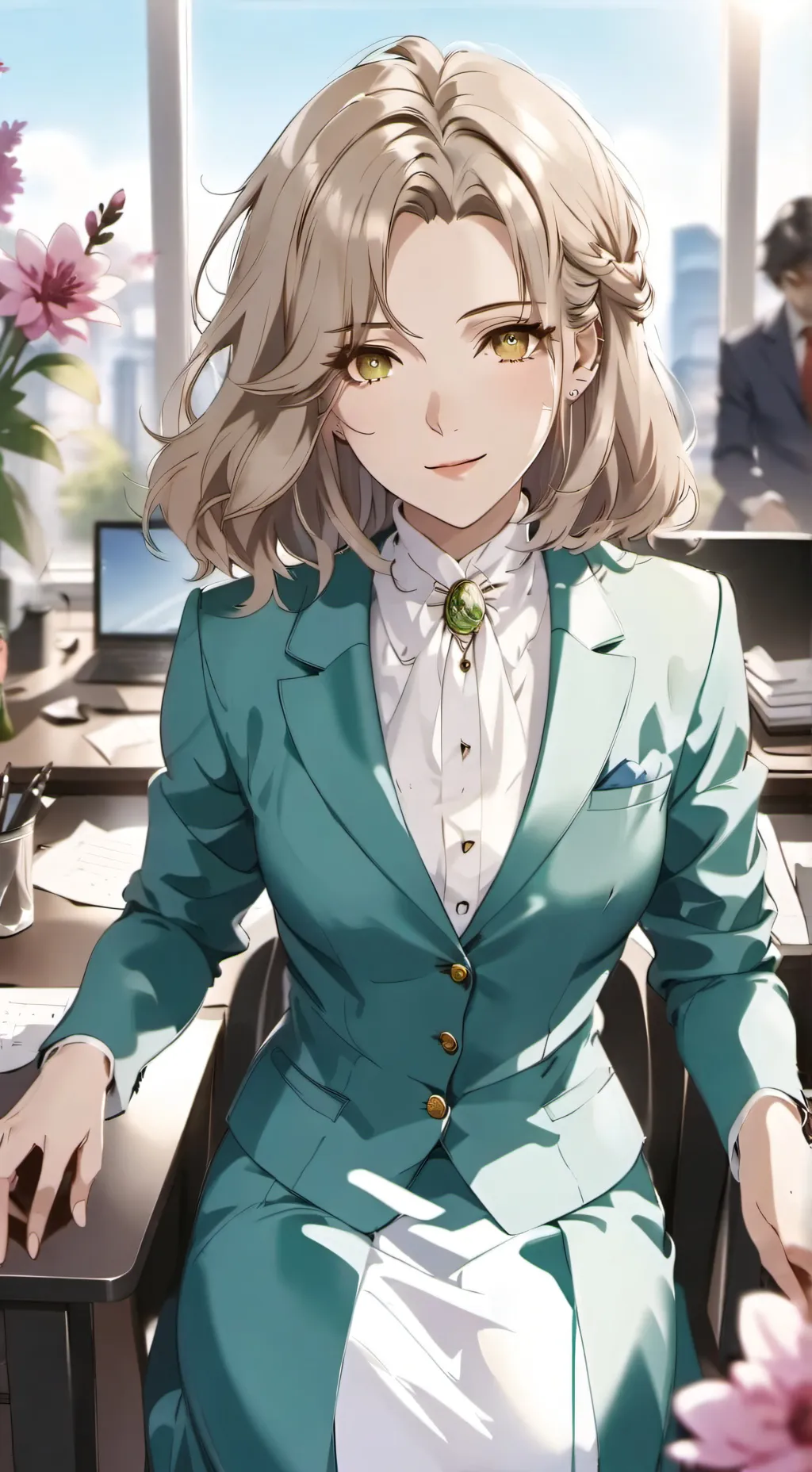ai character: Rebeca tu Jefa background