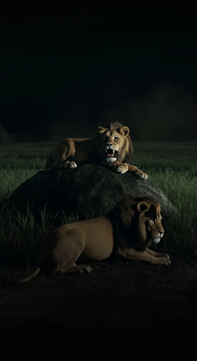 ai character: DUO LION FEAST background